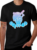 Cool Octopus Skull Graphic Tee - Black