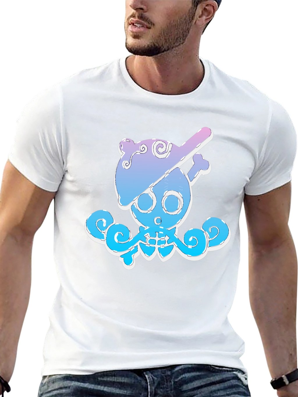Cool Octopus Skull Graphic Tee - Black