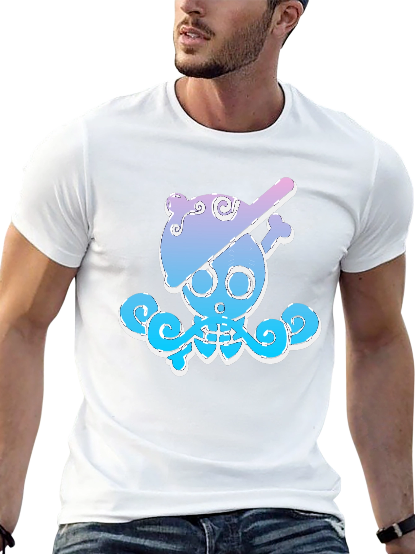Cool Octopus Skull Graphic Tee - Black