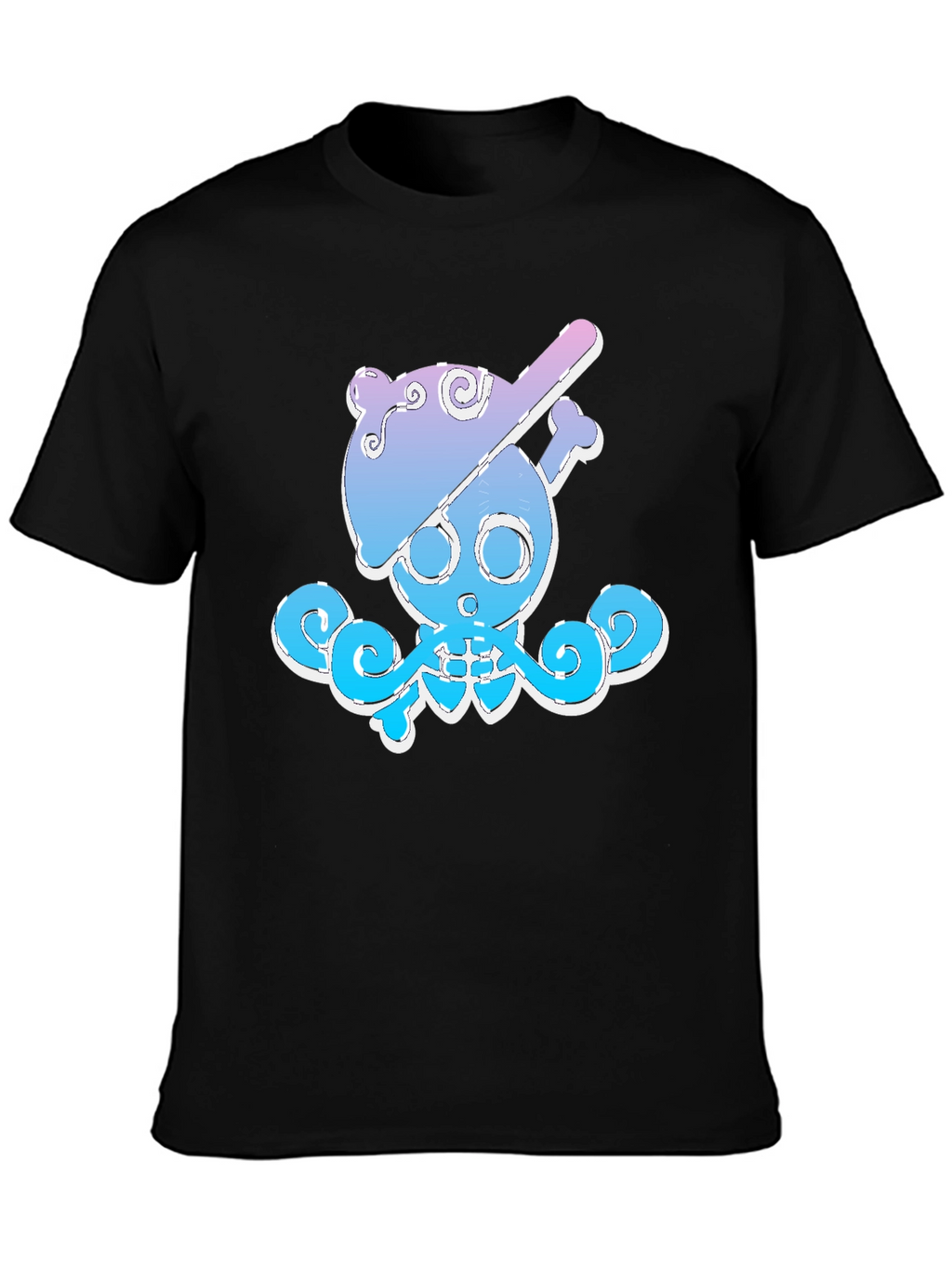 Cool Octopus Skull Graphic Tee - Black