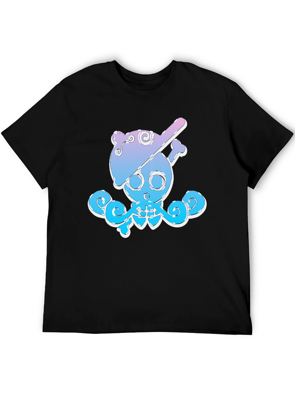 Cool Octopus Skull Graphic Tee - Black