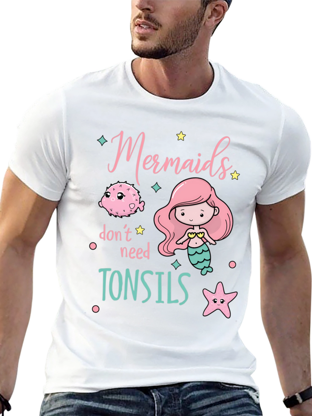 Mermaids Dont Need Tonsils Funny T-Shirt
