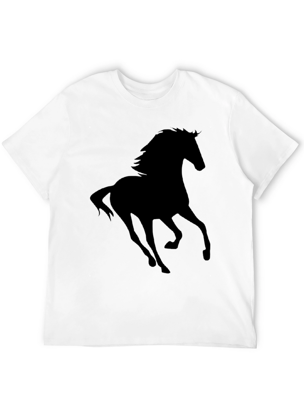 Black Horse Silhouette Graphic Tee - Casual Style
