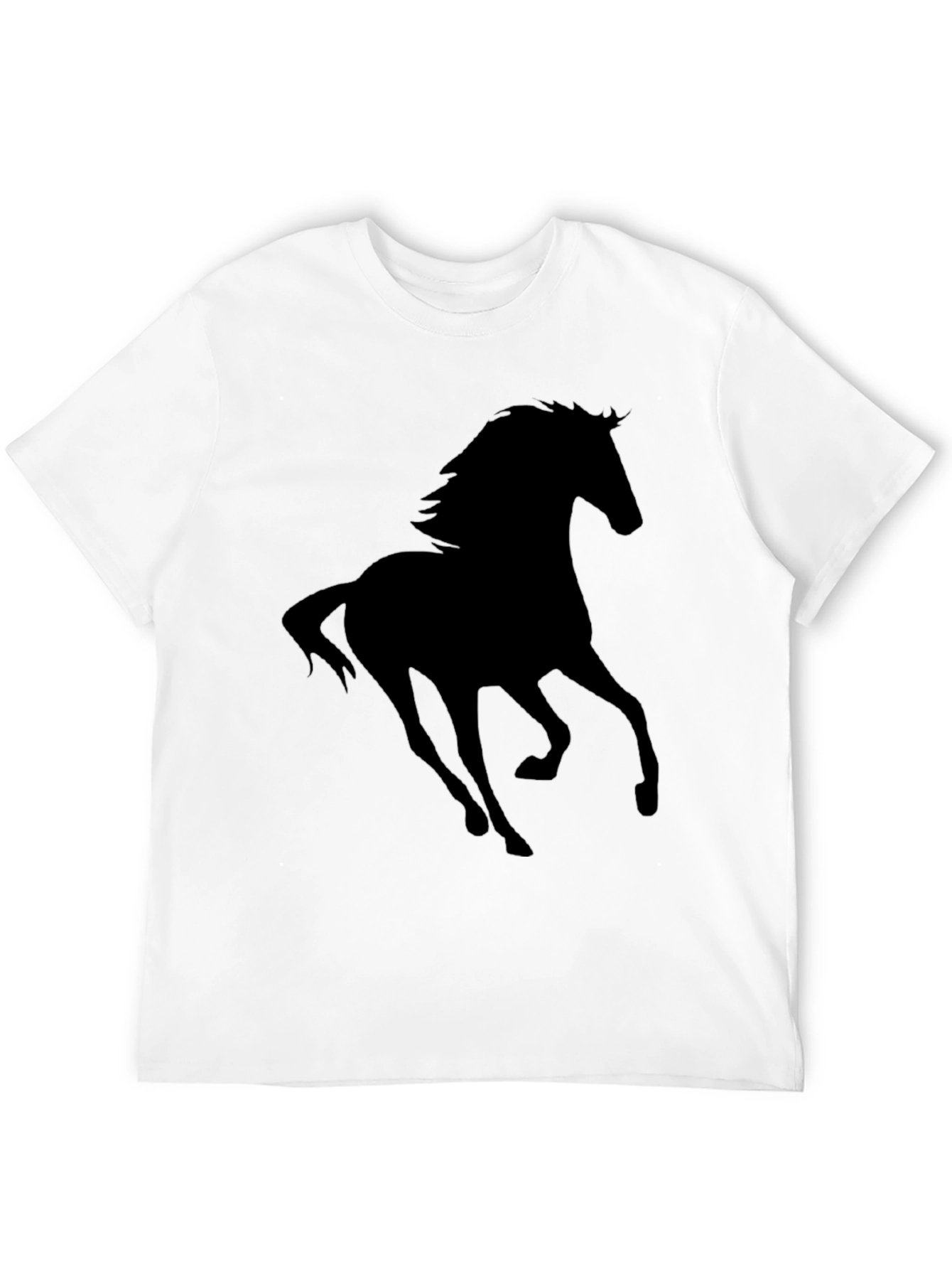 Black Horse Silhouette Graphic Tee - Casual Style