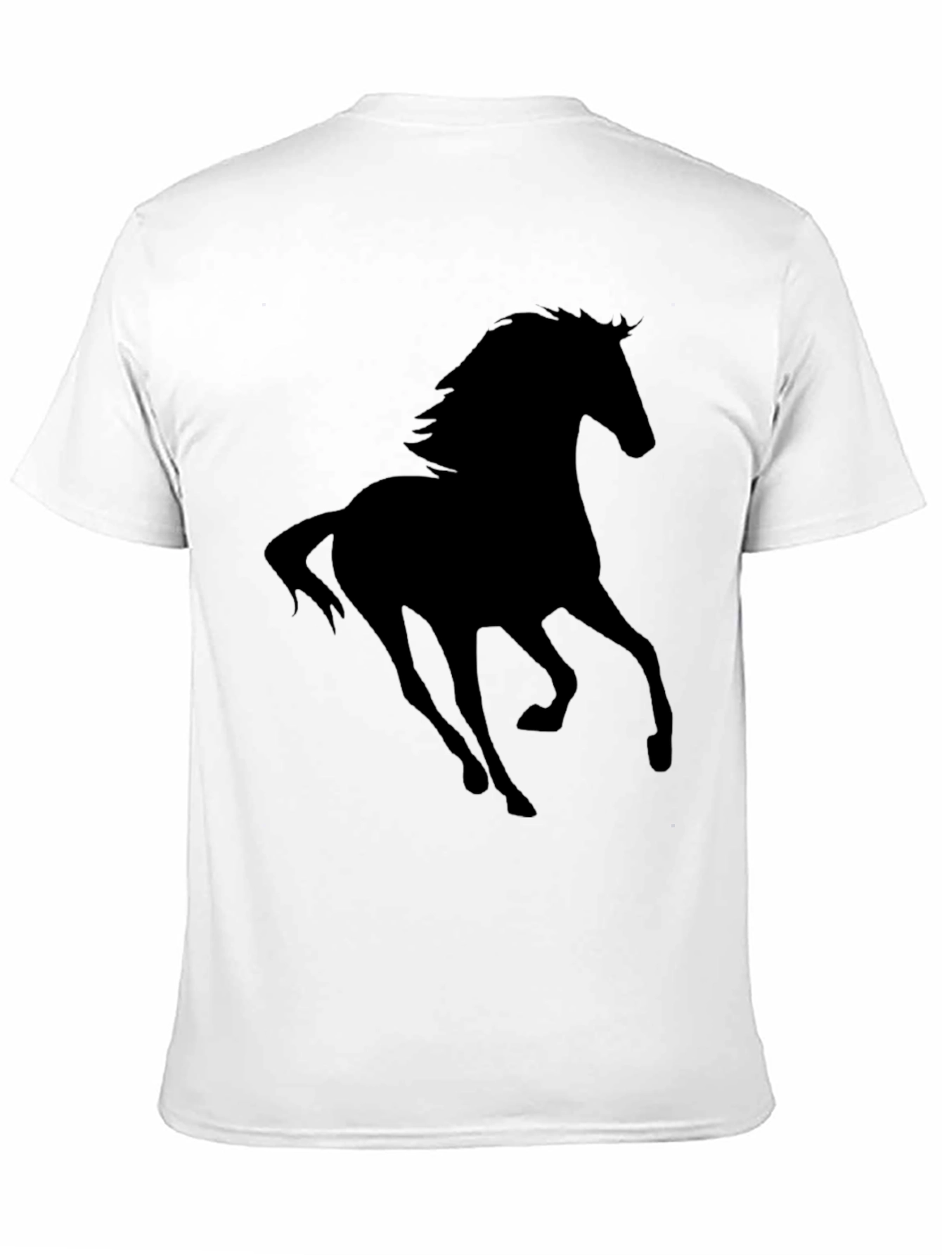 Black Horse Silhouette Graphic Tee - Casual Style