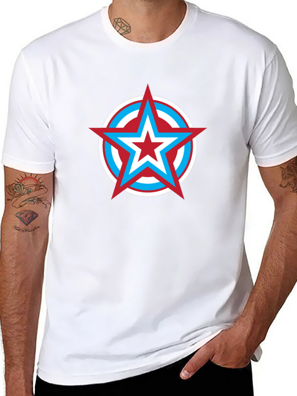 Star Shield Graphic Tee - Mens Black T-Shirt