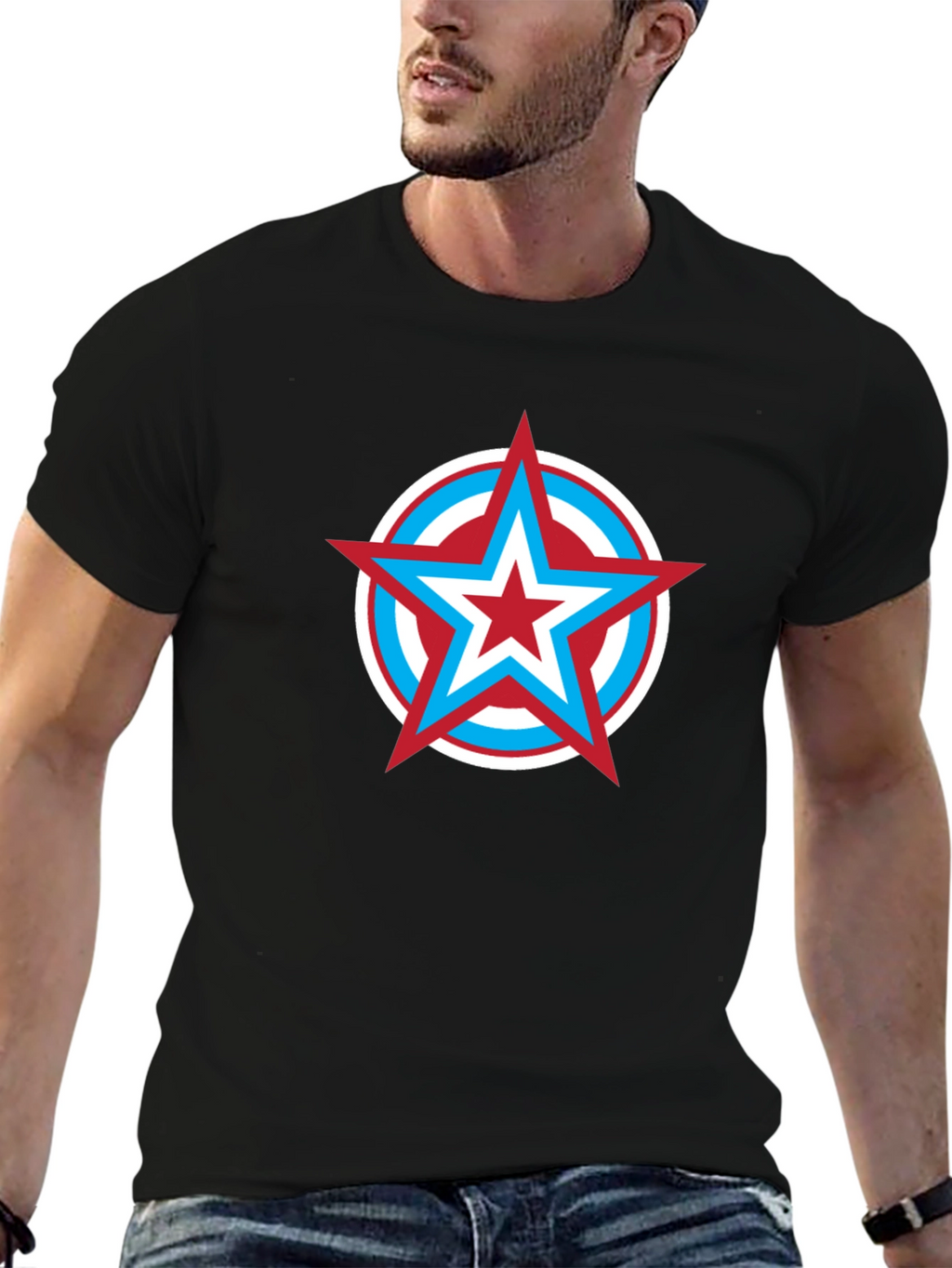 Star Shield Graphic Tee - Mens Black T-Shirt