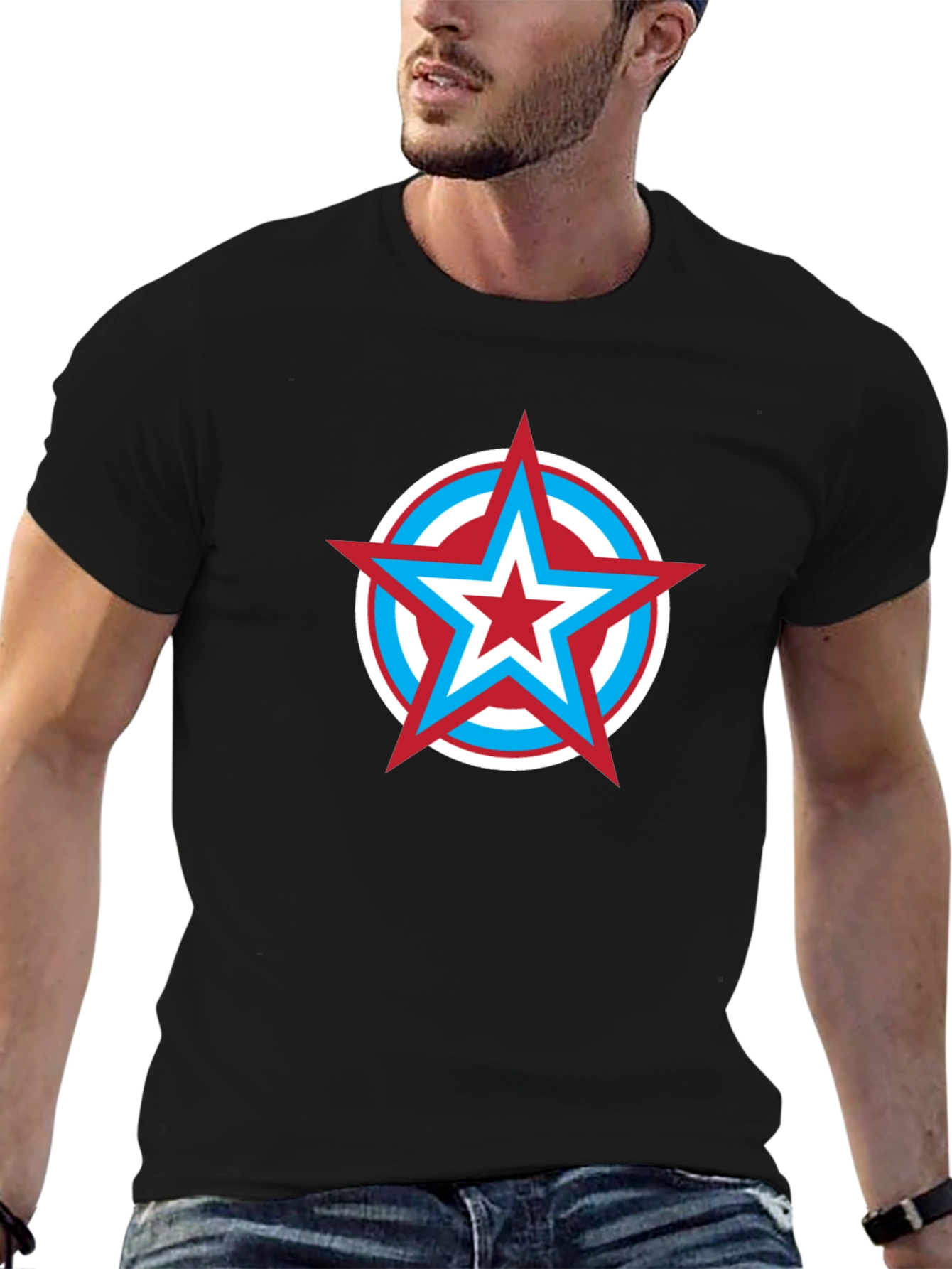 Star Shield Graphic Tee - Mens Black T-Shirt