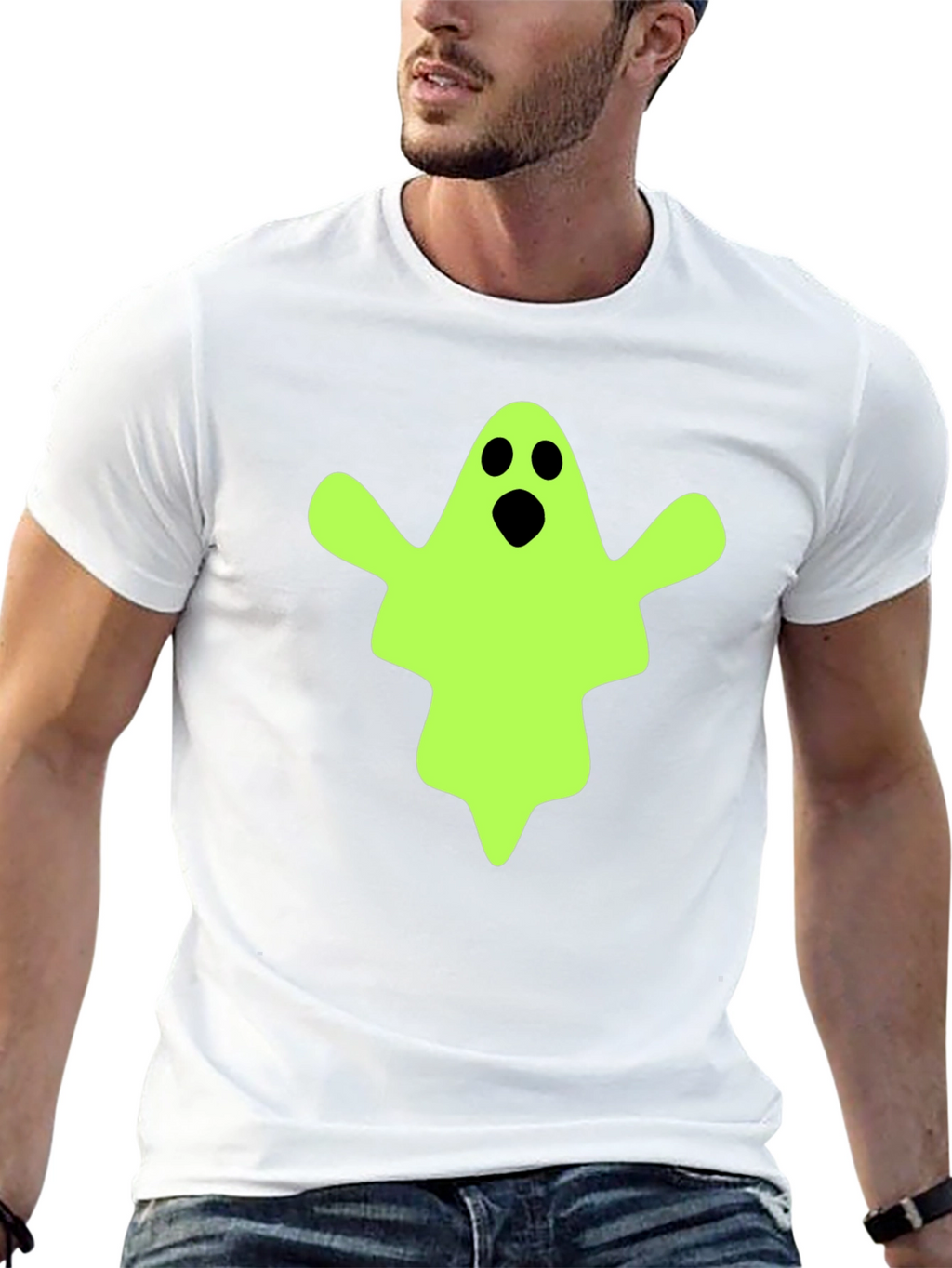 Spooky Ghost Graphic Tee - Halloween Costume T-Shirt