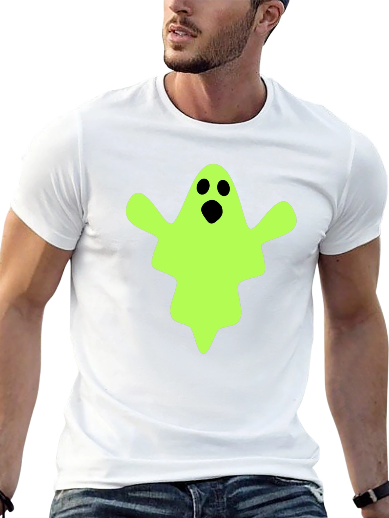 Spooky Ghost Graphic Tee - Halloween Costume T-Shirt