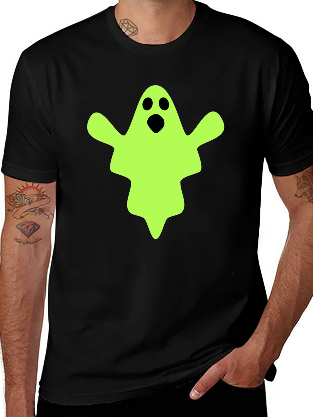 Spooky Ghost Graphic Tee - Halloween Costume T-Shirt