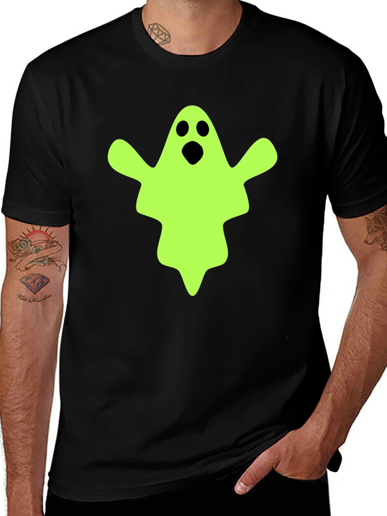 Spooky Ghost Graphic Tee - Halloween Costume T-Shirt