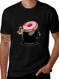 Donut Sleeping in Coffee Mug Graphic T-Shirt