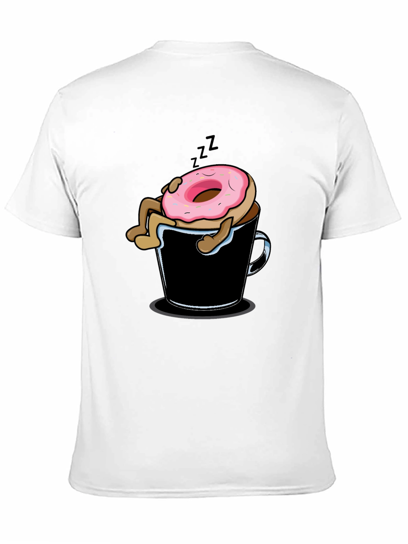 Donut Sleeping in Coffee Mug Graphic T-Shirt