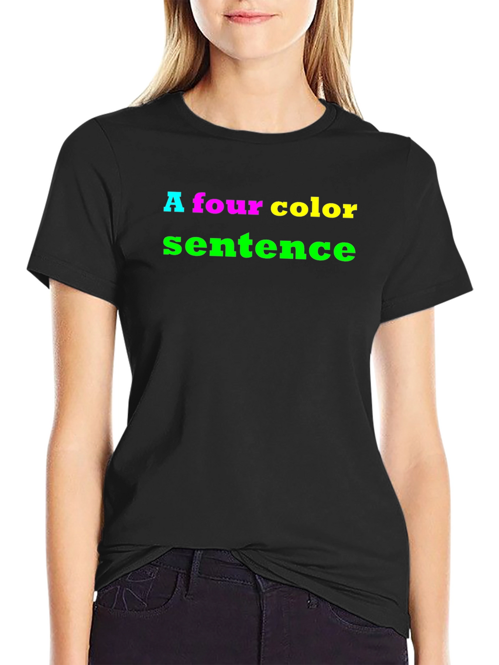 Four Color Sentence T-Shirt
