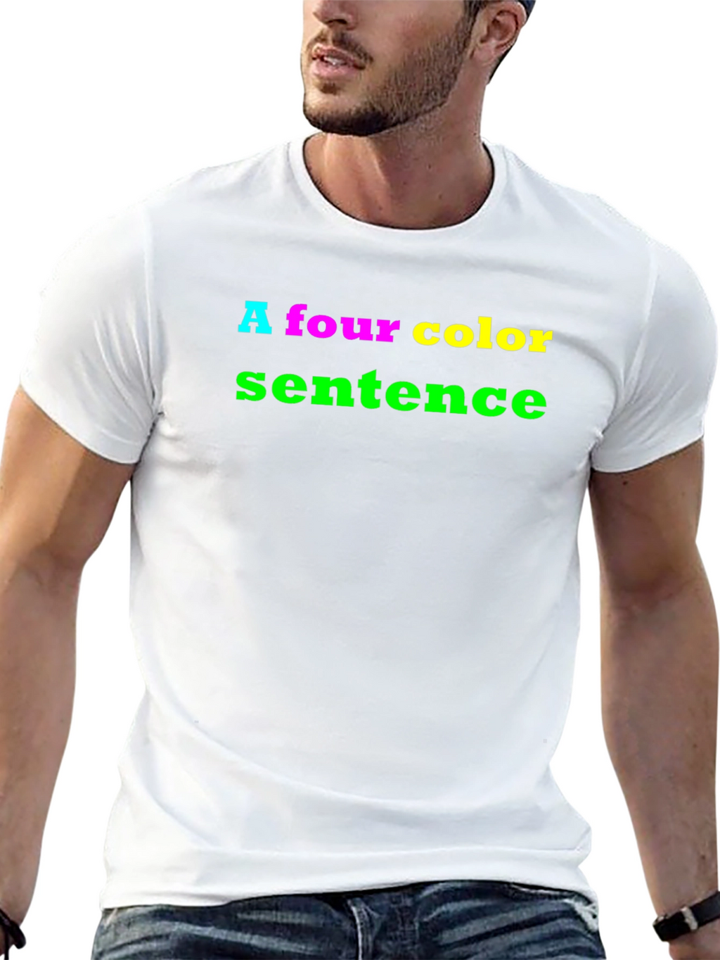Four Color Sentence T-Shirt