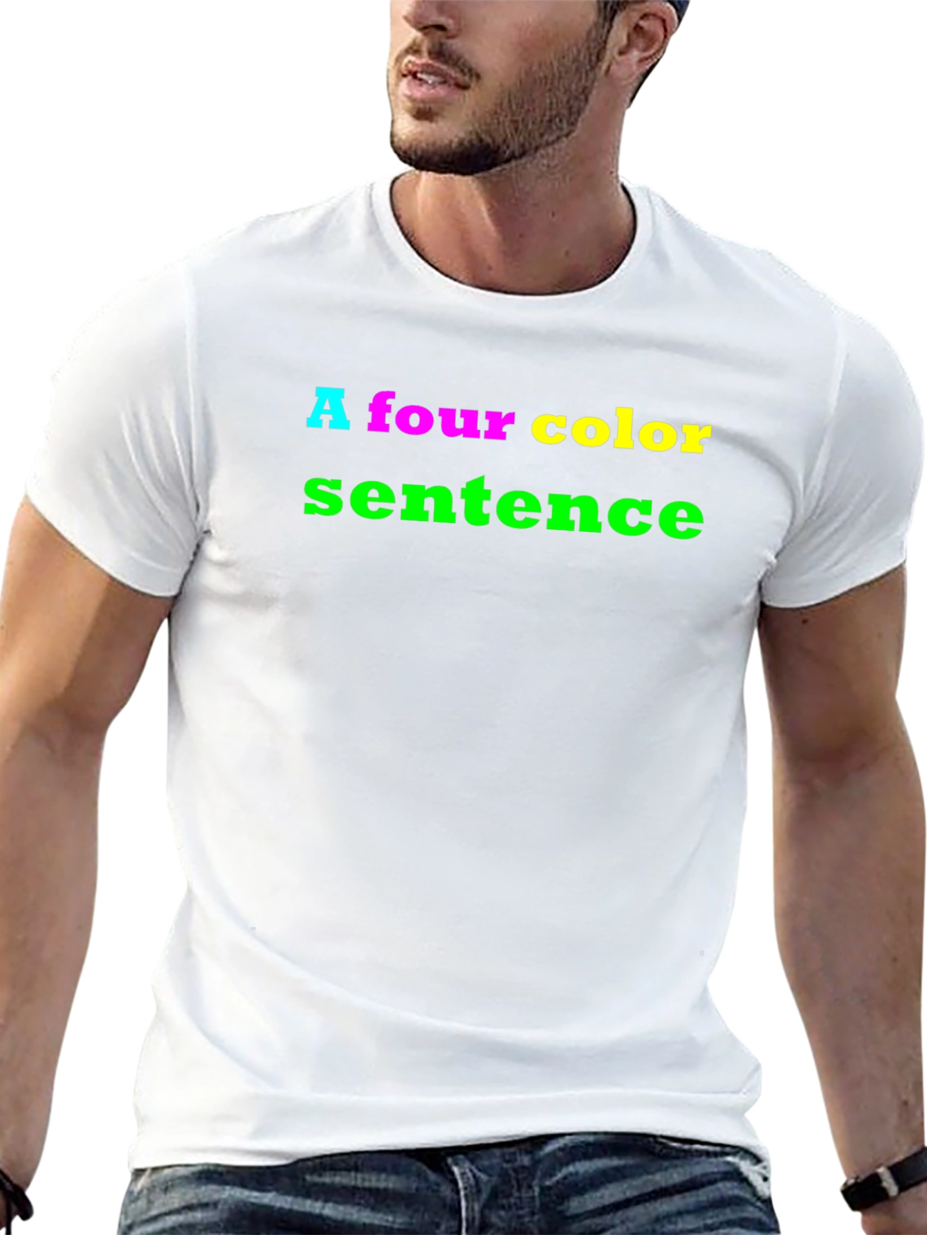 Four Color Sentence T-Shirt