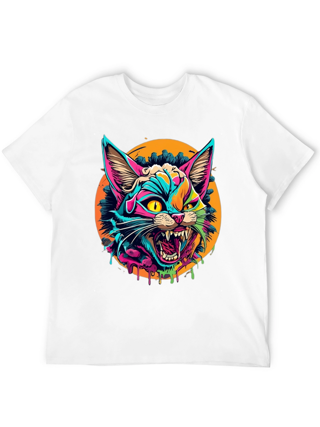Vibrant Cat Graphic T-Shirt