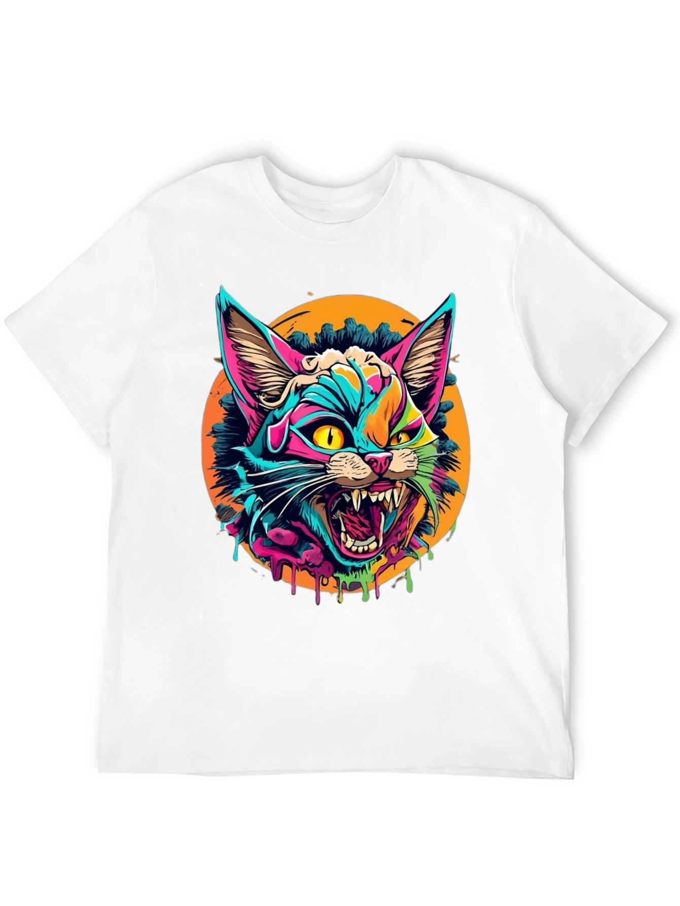 Vibrant Cat Graphic T-Shirt