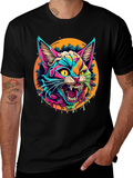 Vibrant Cat Graphic T-Shirt