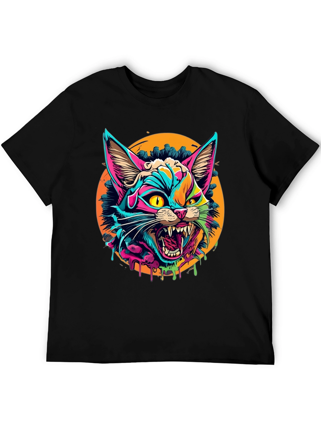 Vibrant Cat Graphic T-Shirt
