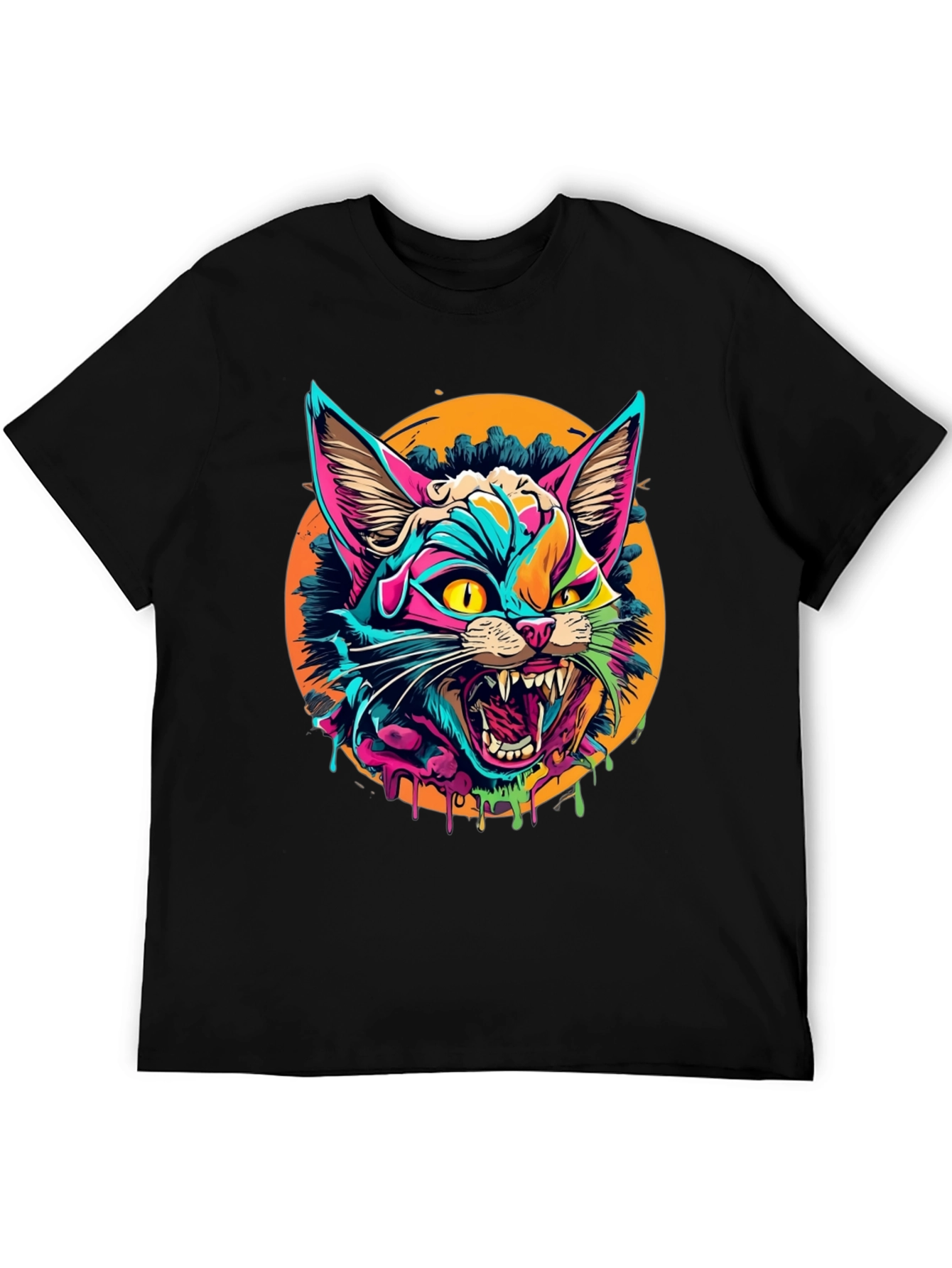 Vibrant Cat Graphic T-Shirt