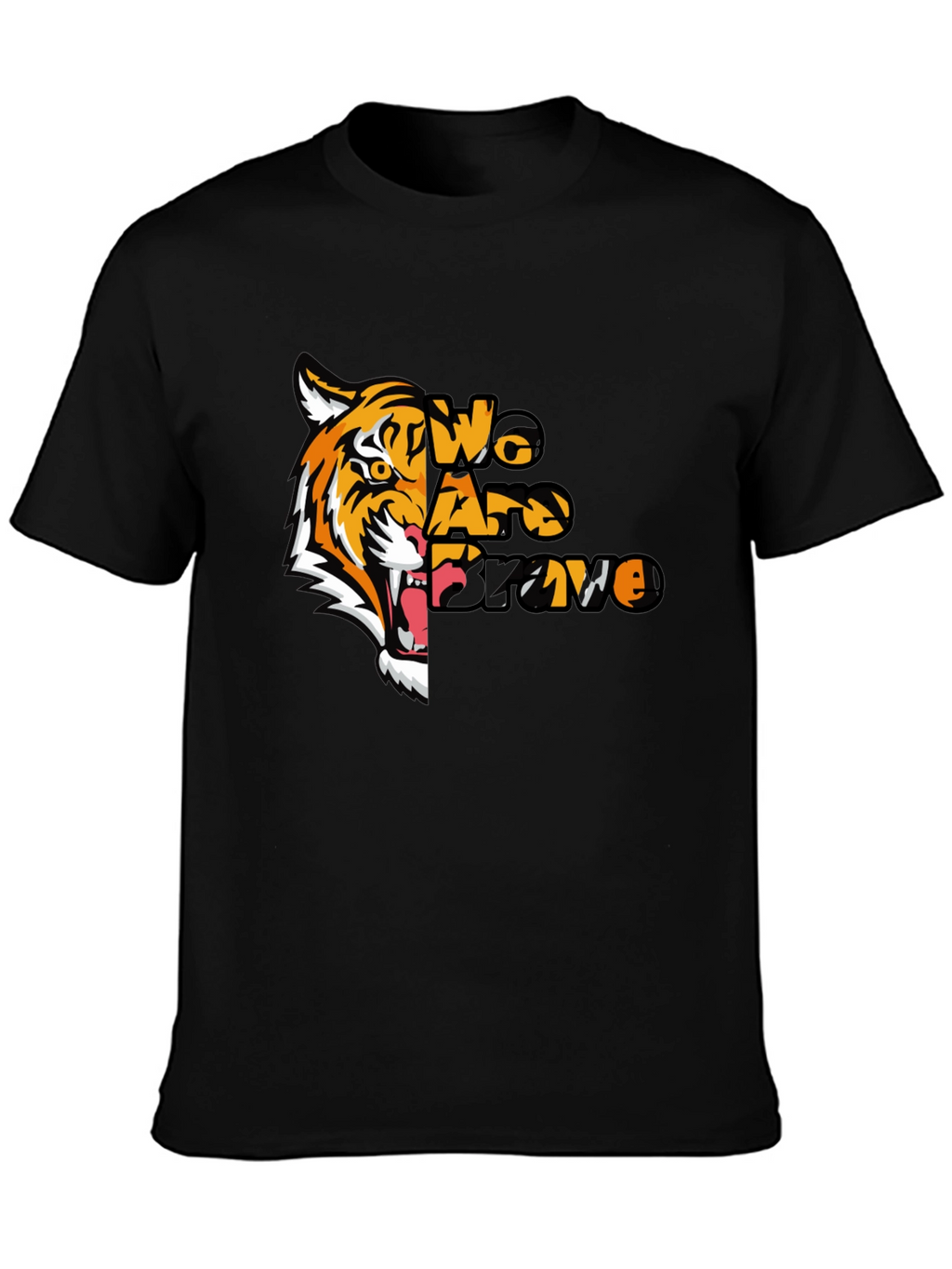 We Are Brave Tiger Graphic T-Shirt - Black