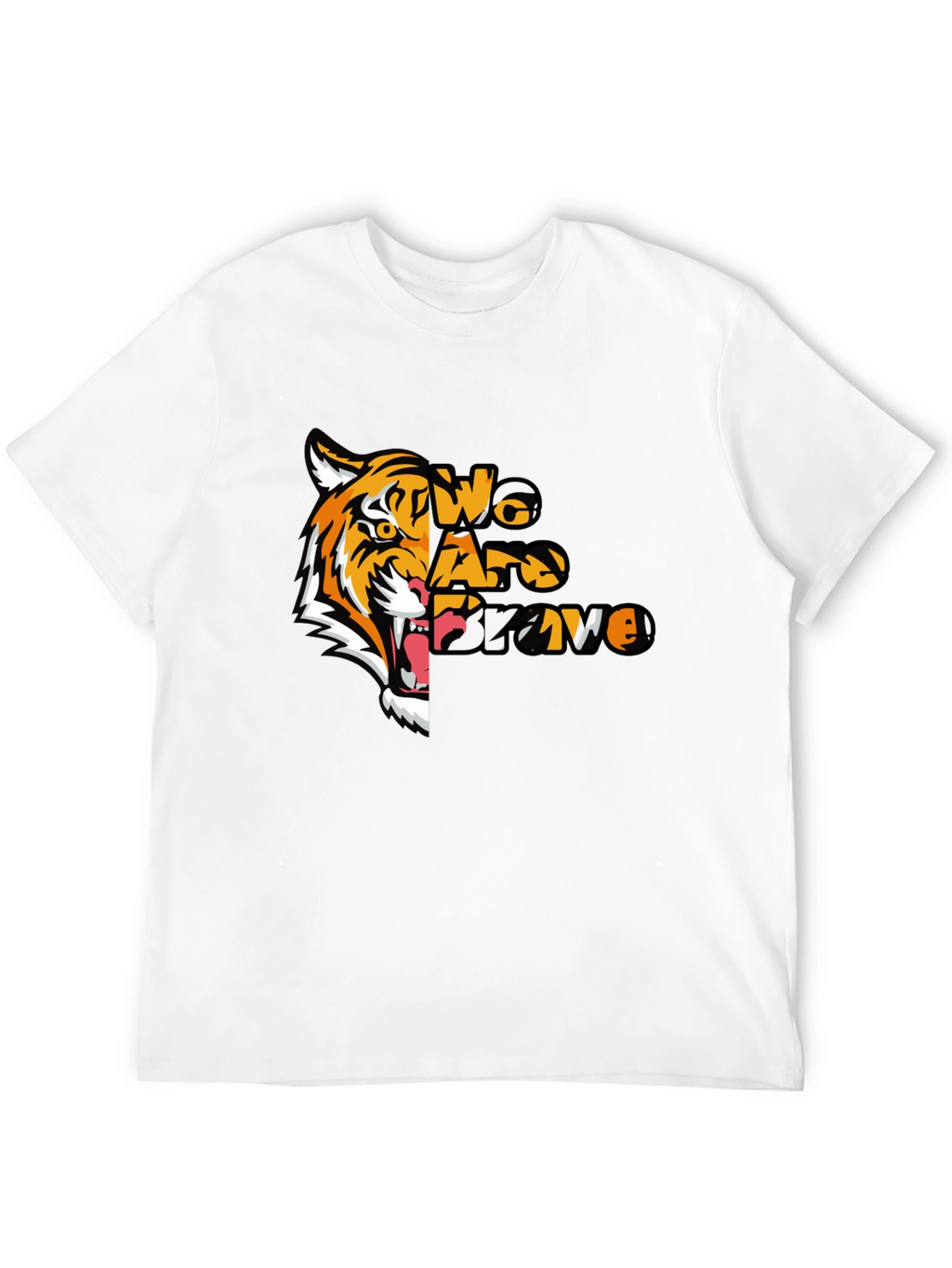 We Are Brave Tiger Graphic T-Shirt - Black