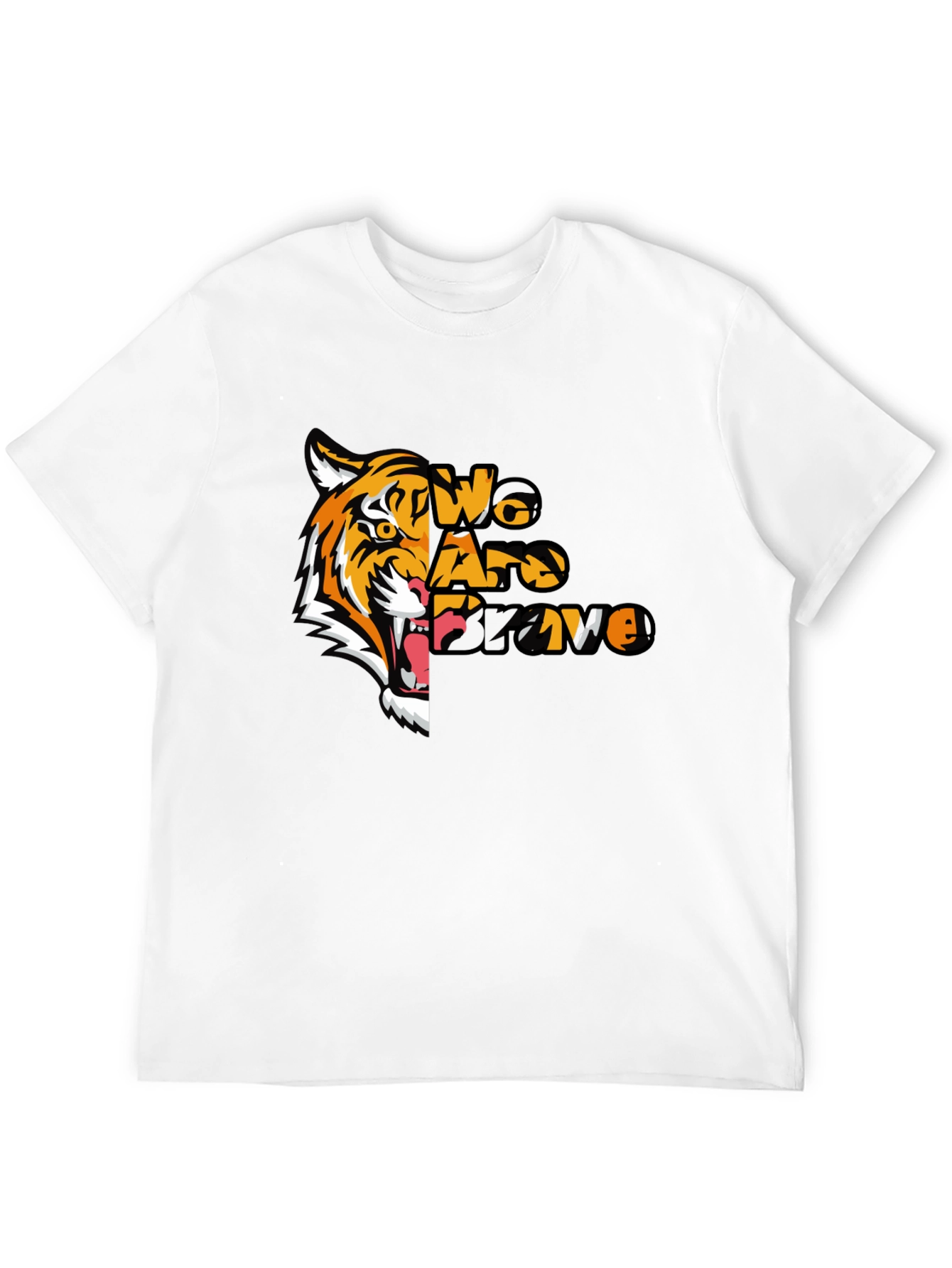 We Are Brave Tiger Graphic T-Shirt - Black