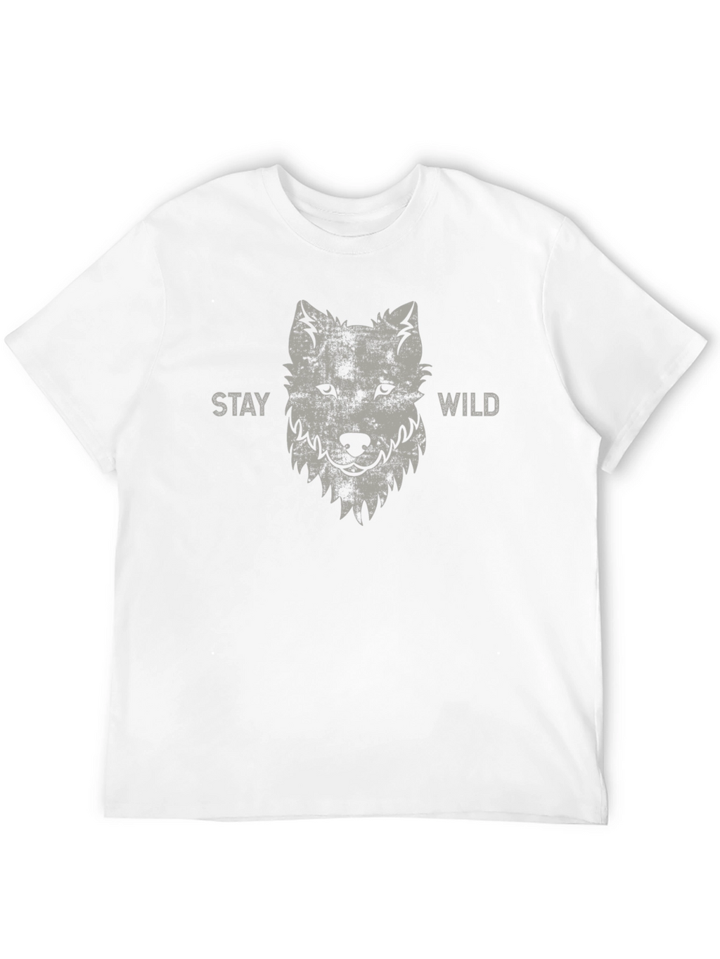 Stay Wild Wolf Graphic Tee - Black
