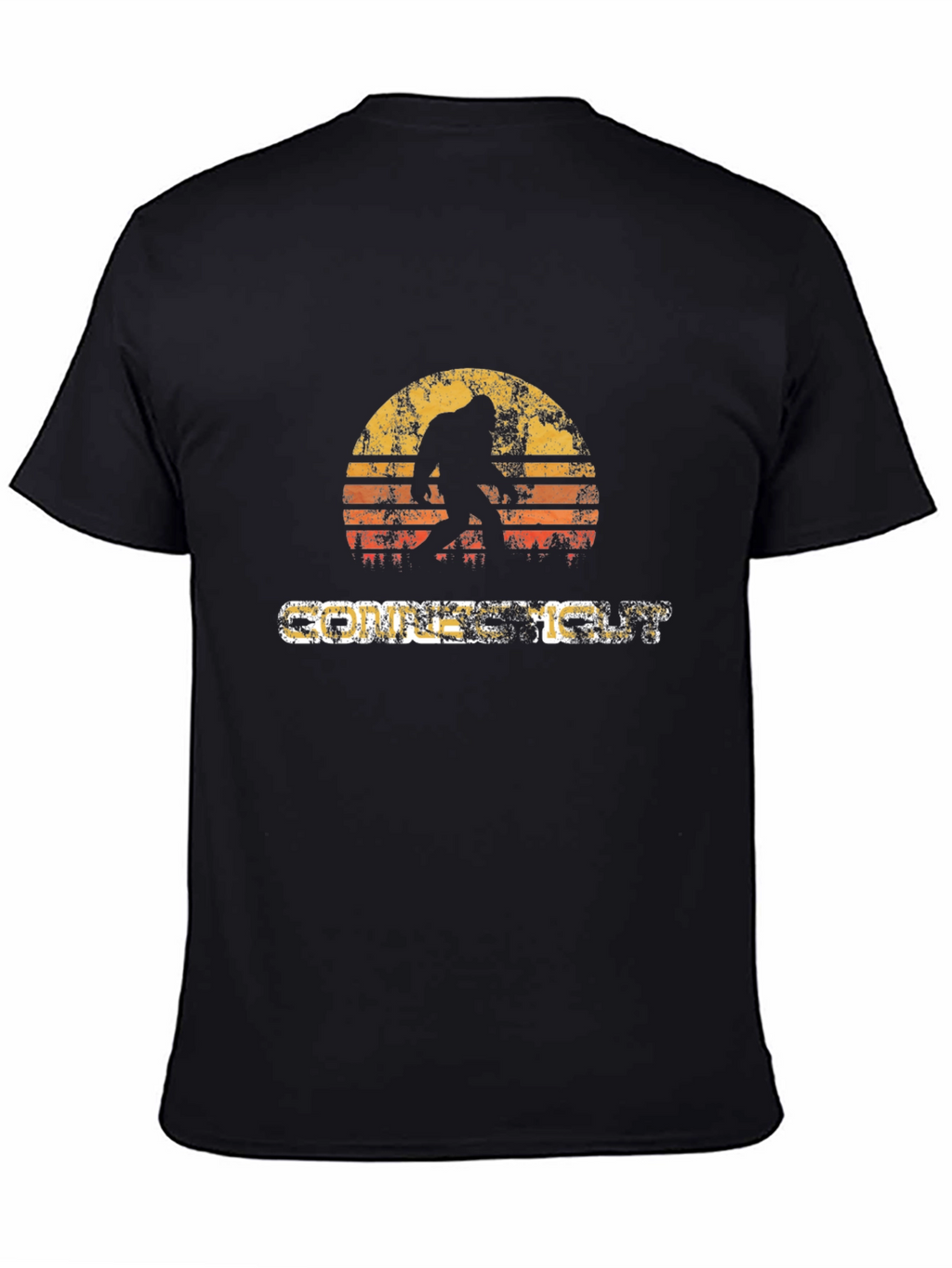Retro Bigfoot Sunset T-Shirt - Cryptid Lover Tee