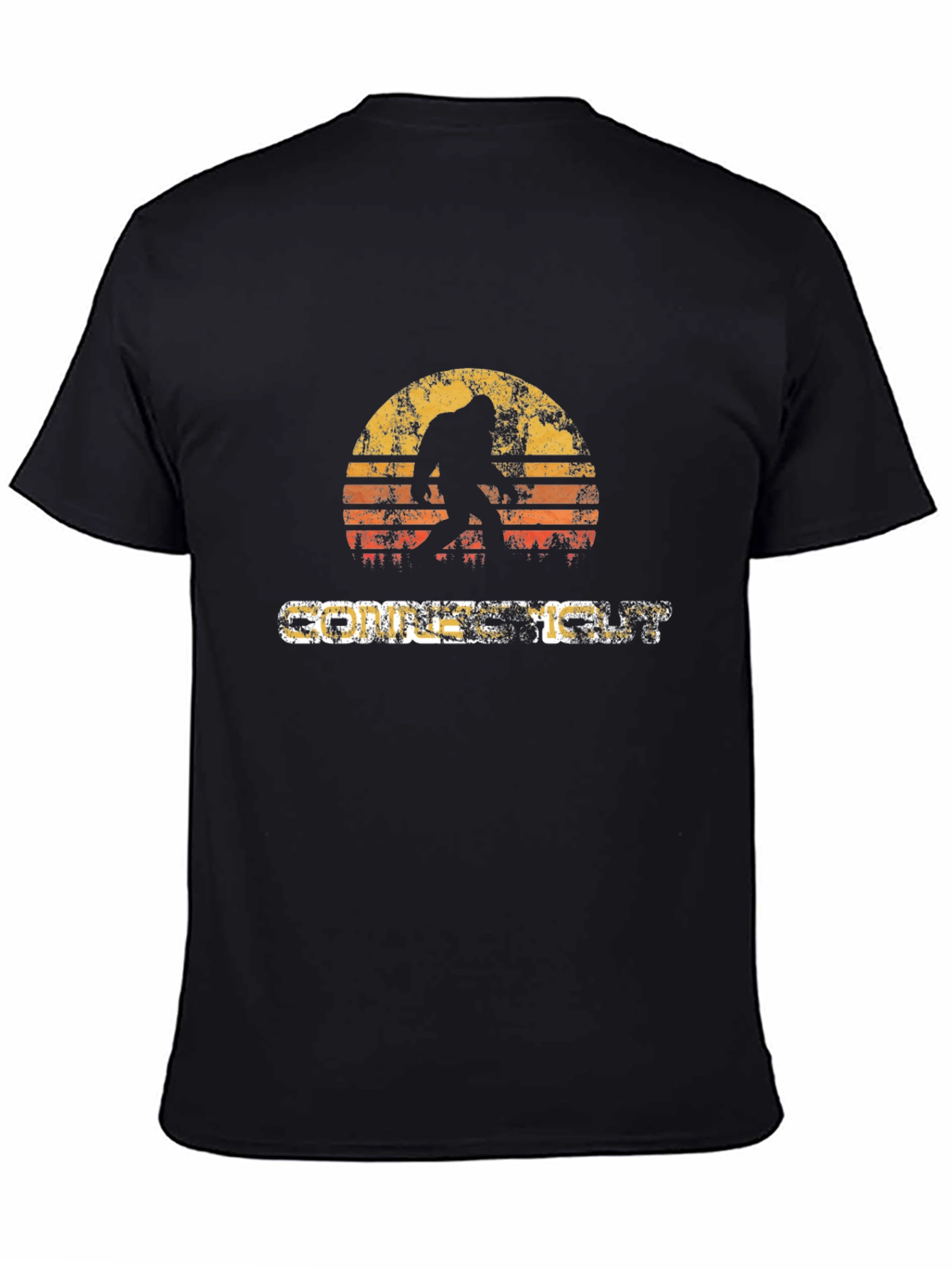 Retro Bigfoot Sunset T-Shirt - Cryptid Lover Tee