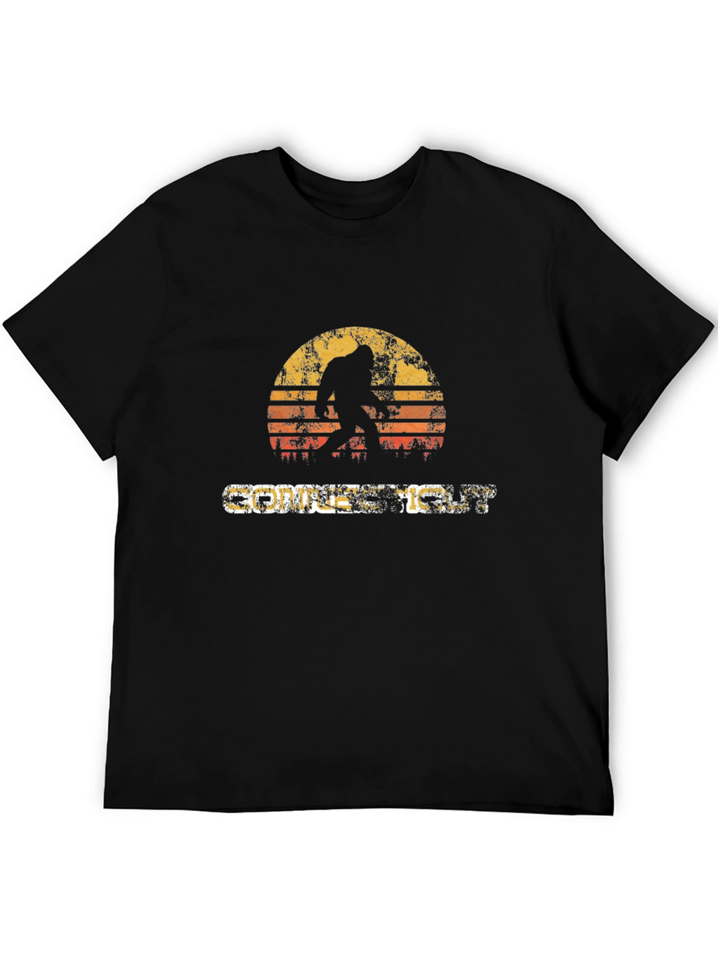 Retro Bigfoot Sunset T-Shirt - Cryptid Lover Tee