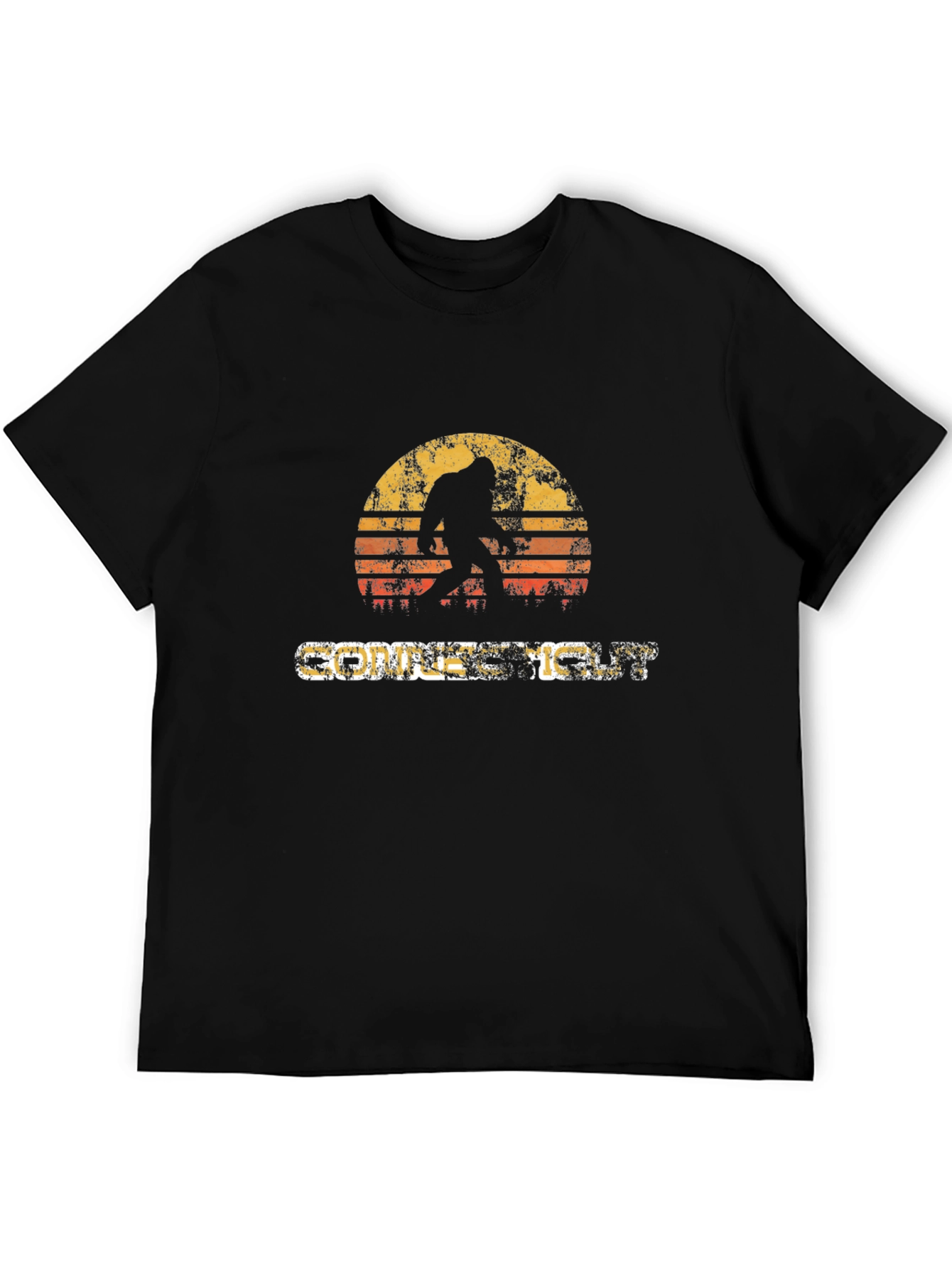 Retro Bigfoot Sunset T-Shirt - Cryptid Lover Tee