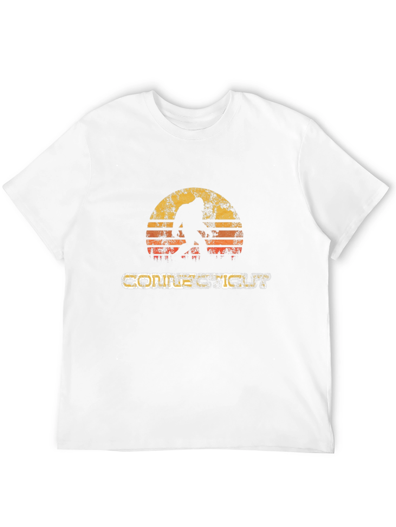 Retro Bigfoot Sunset T-Shirt - Cryptid Lover Tee
