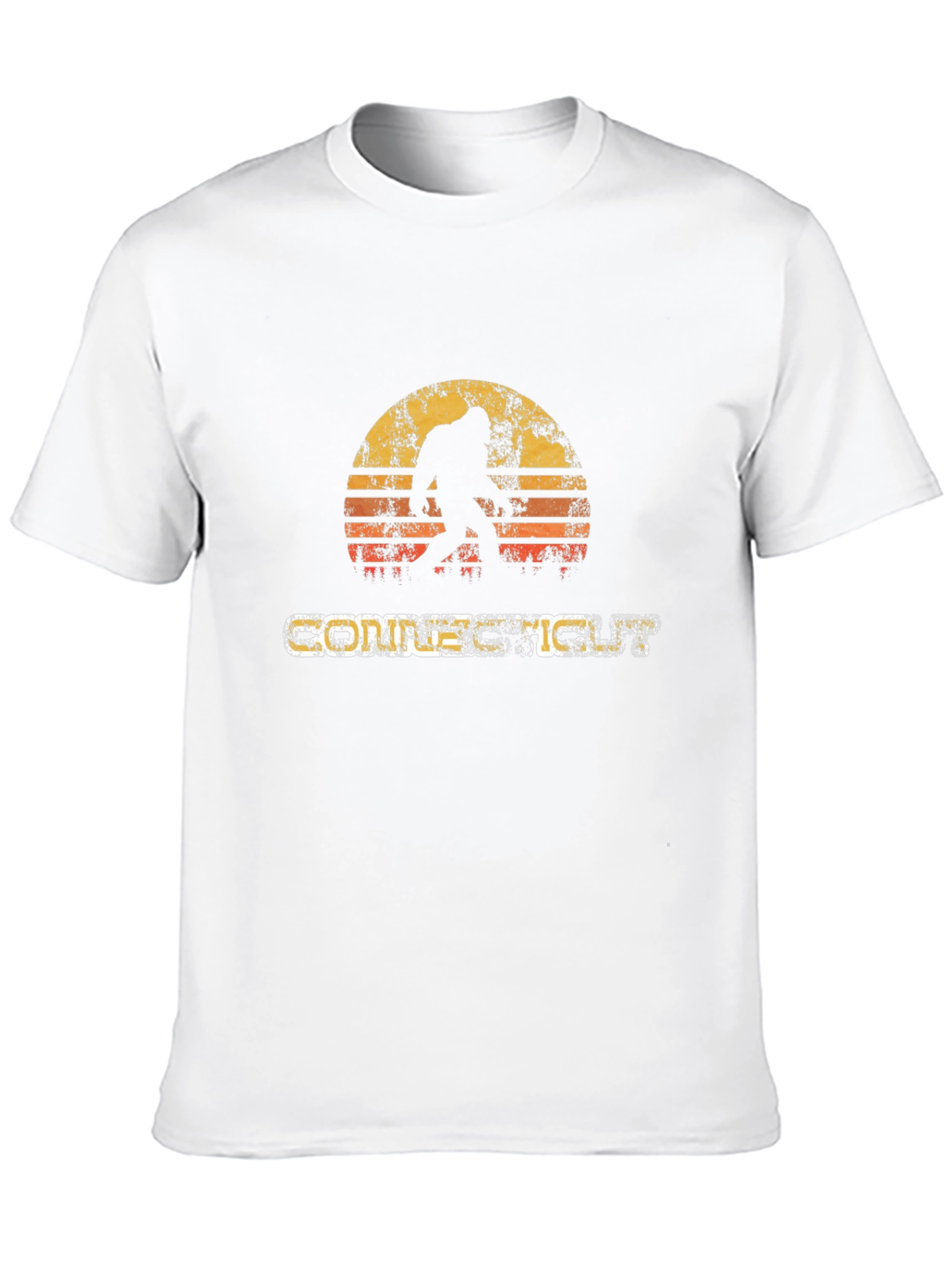 Retro Bigfoot Sunset T-Shirt - Cryptid Lover Tee