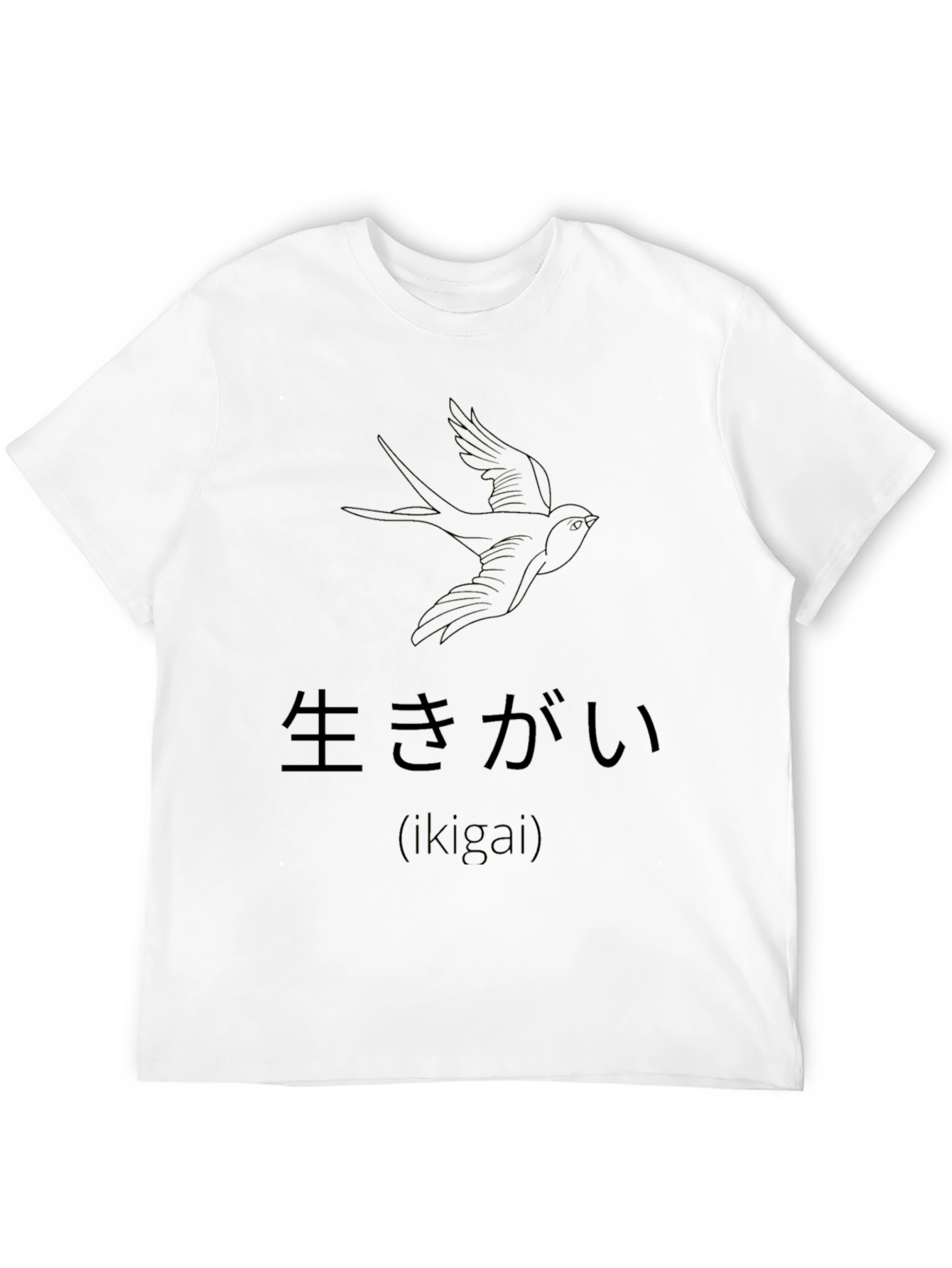 Ikigai Bird Graphic Black T-Shirt