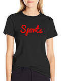 Sports Graphic Print Black T-Shirt