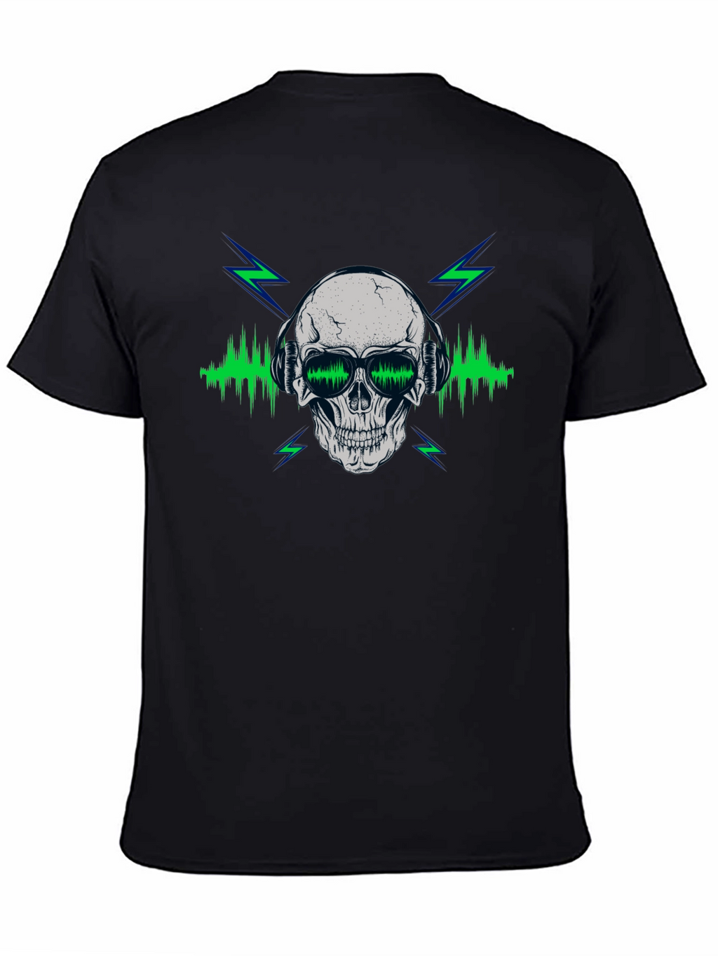 Skull & Beats Graphic Tee - Mens Black T-Shirt