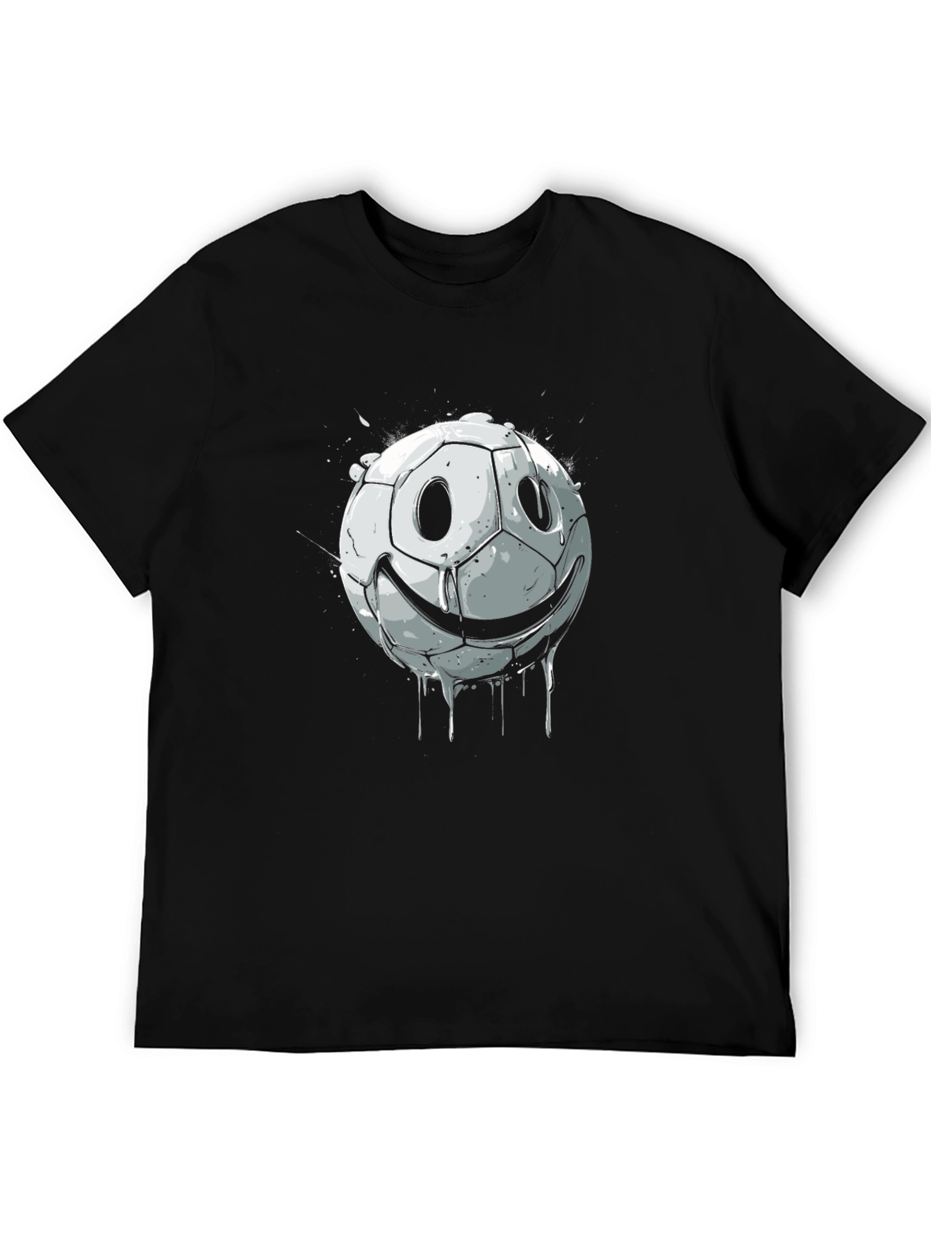 Smiley Face Soccer Ball Black Tee