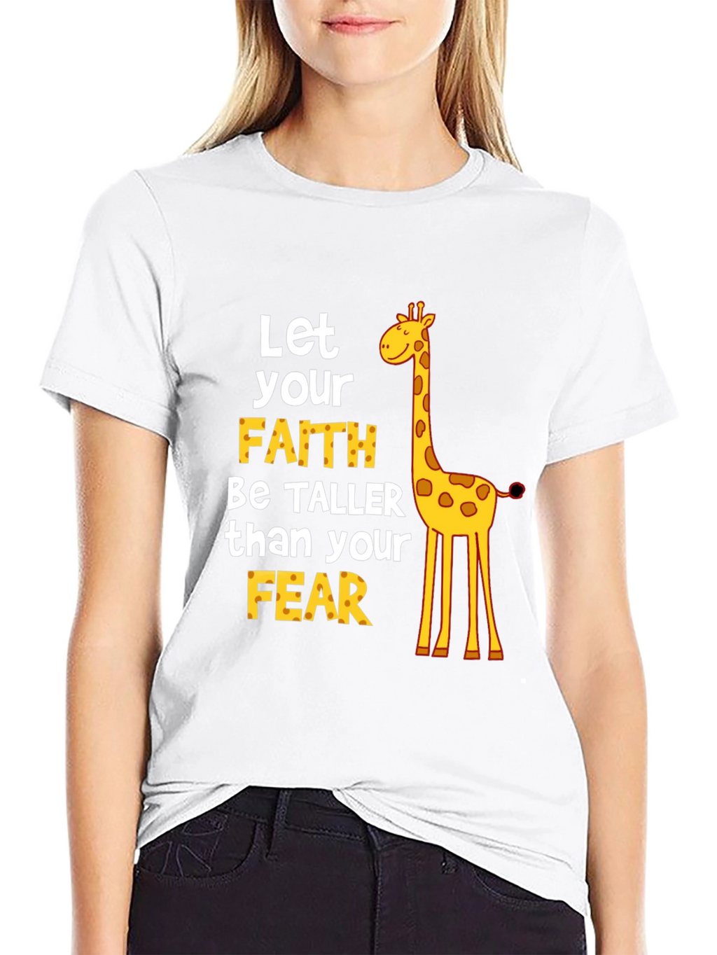 Faith Over Fear Giraffe Graphic Tee