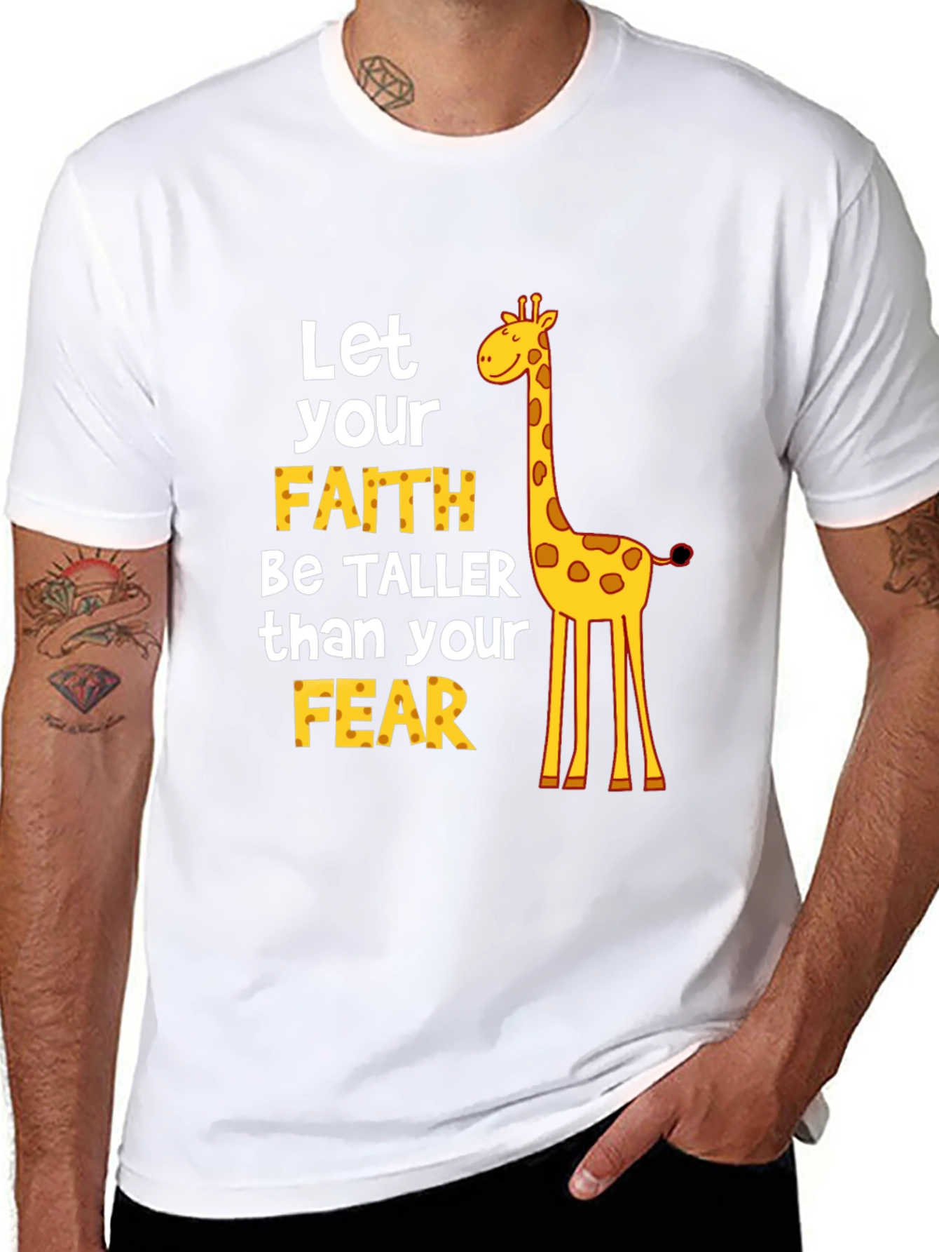Faith Over Fear Giraffe Graphic Tee