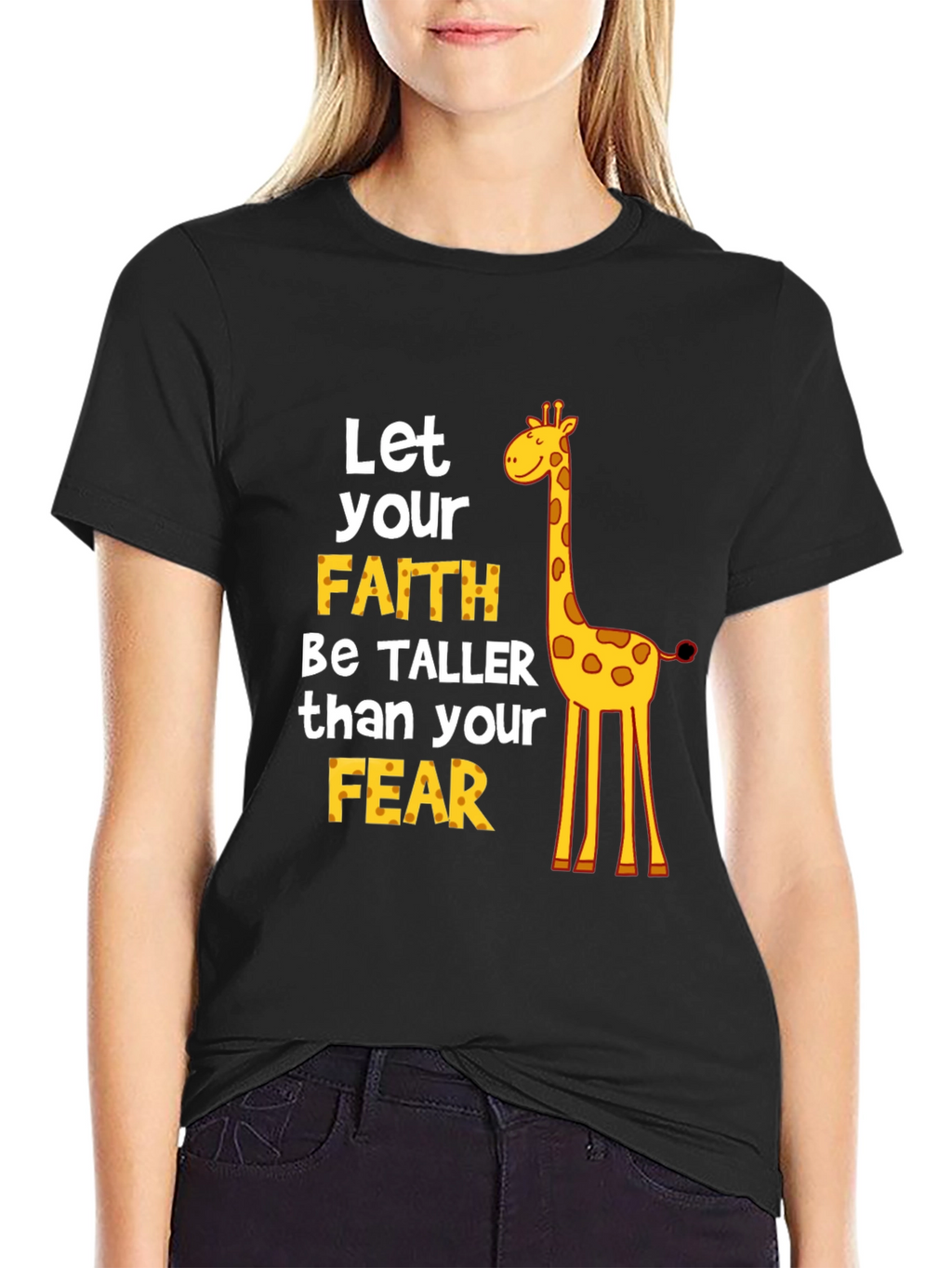Faith Over Fear Giraffe Graphic Tee