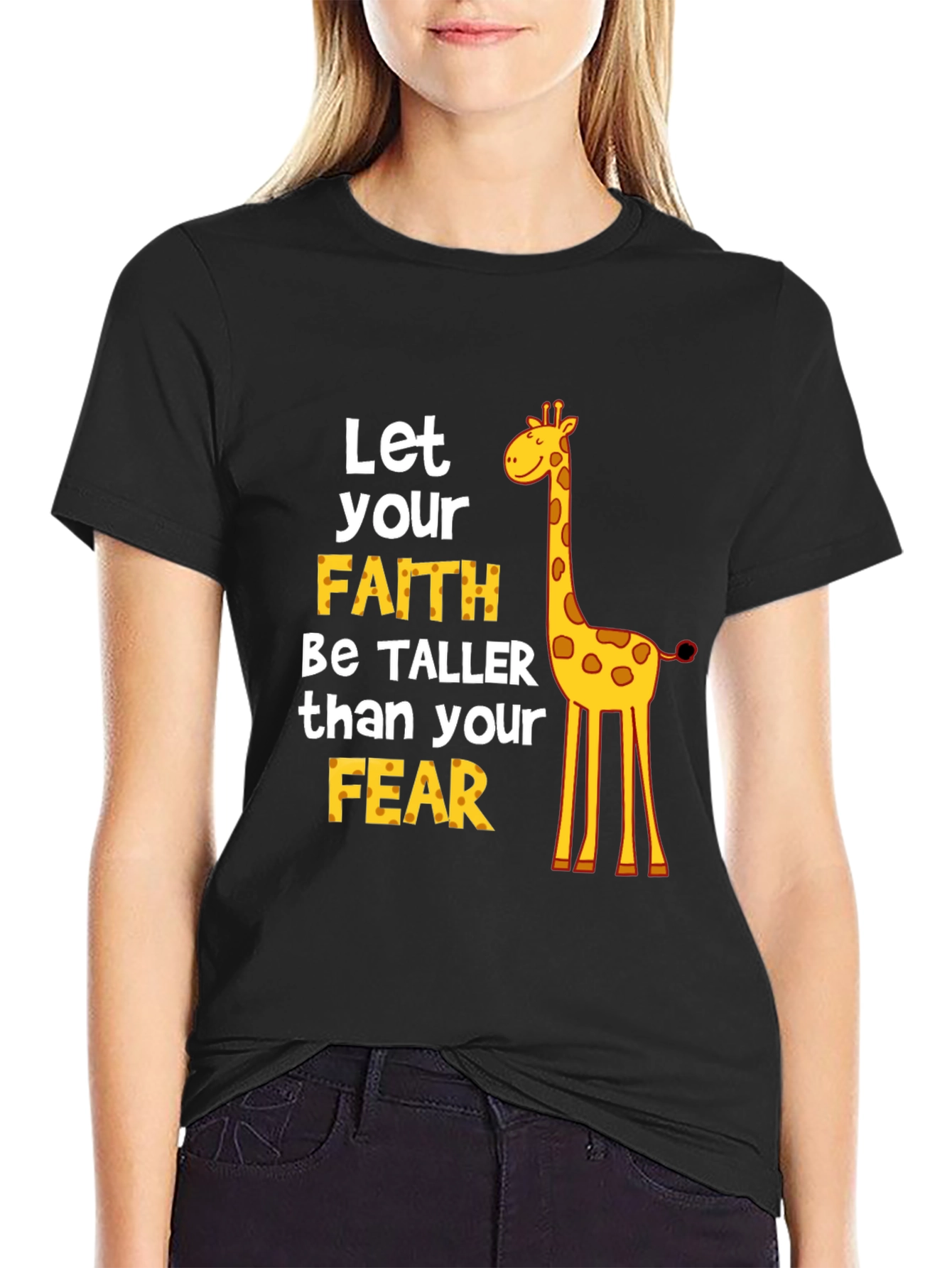 Faith Over Fear Giraffe Graphic Tee