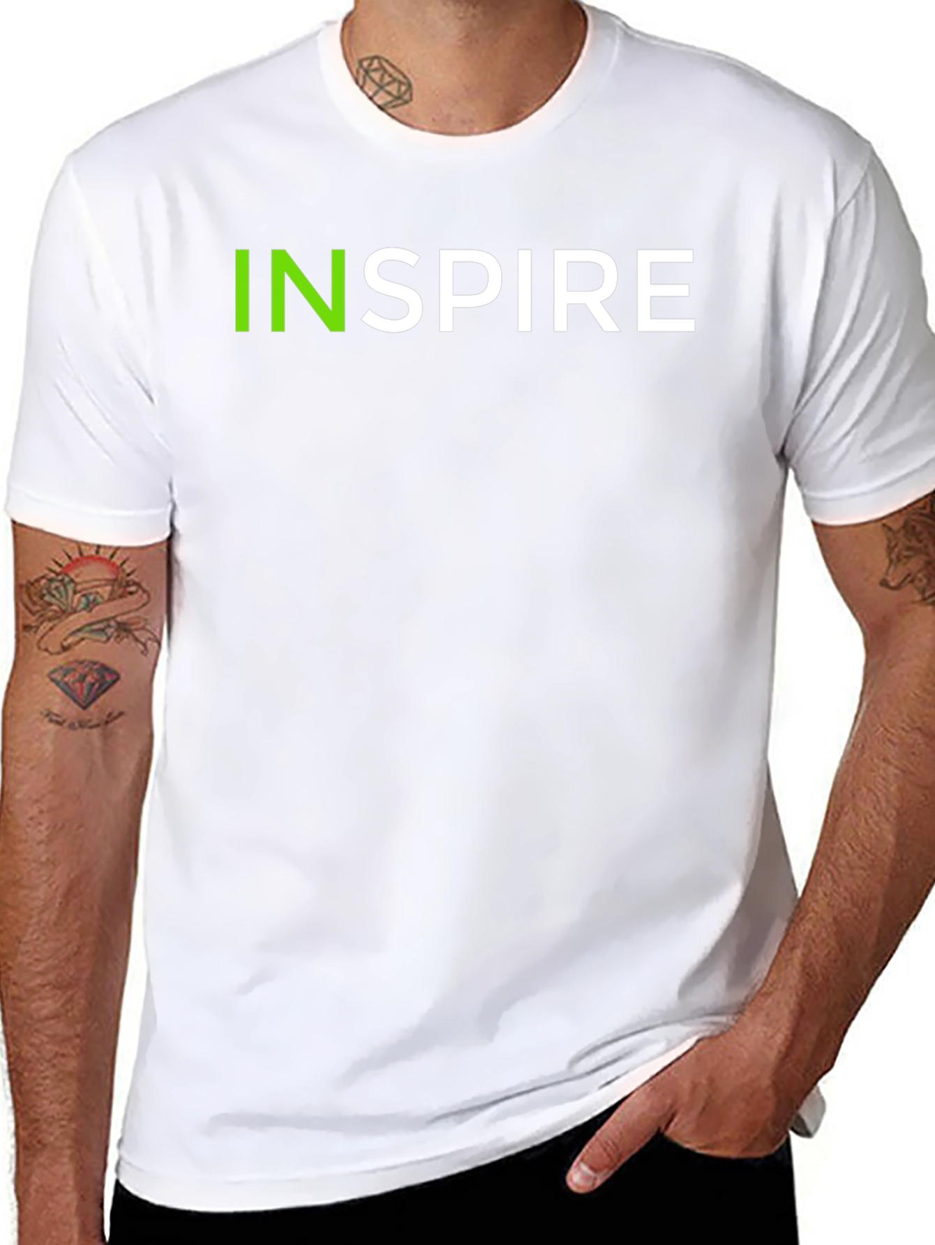 Inspire Graphic Tee - Black Cotton Blend T-Shirt