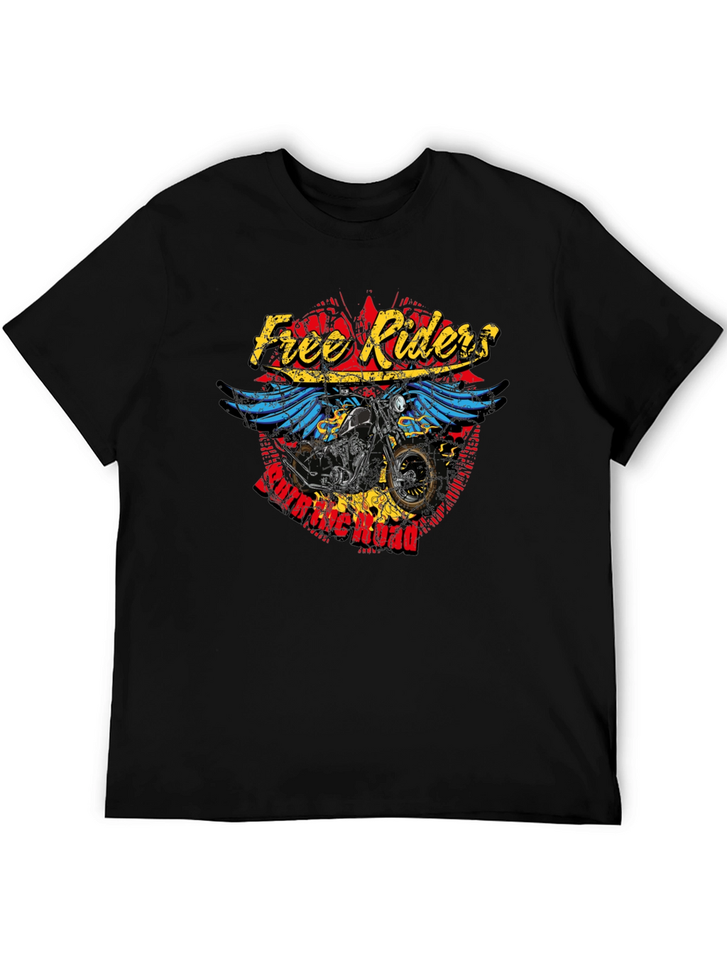 Free Riders Motorcycle Graphic T-Shirt - Black