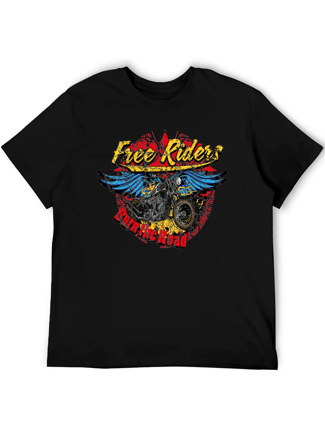 Free Riders Motorcycle Graphic T-Shirt - Black