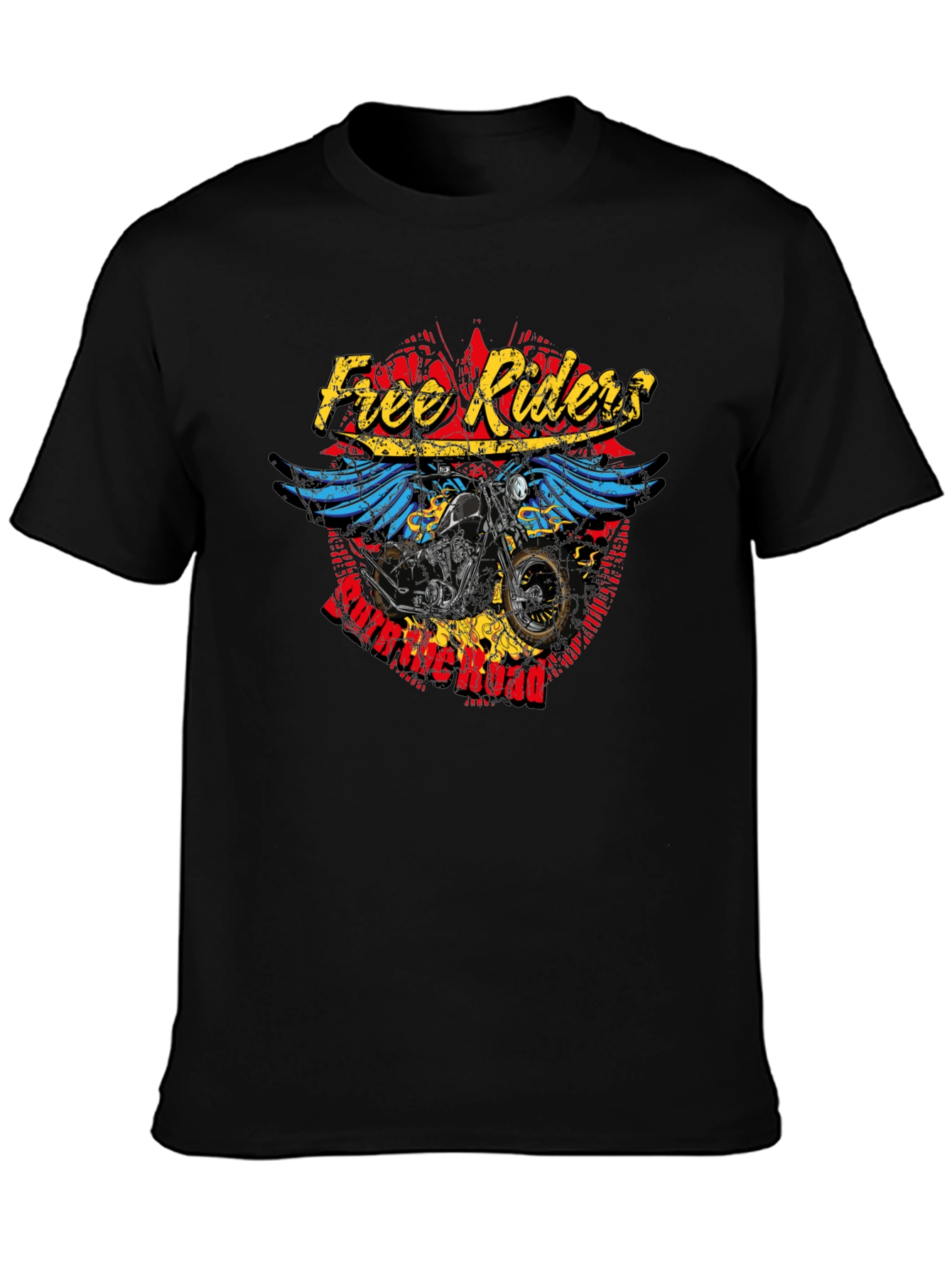 Free Riders Motorcycle Graphic T-Shirt - Black