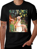 Elegant Woman Balcony Art T-Shirt