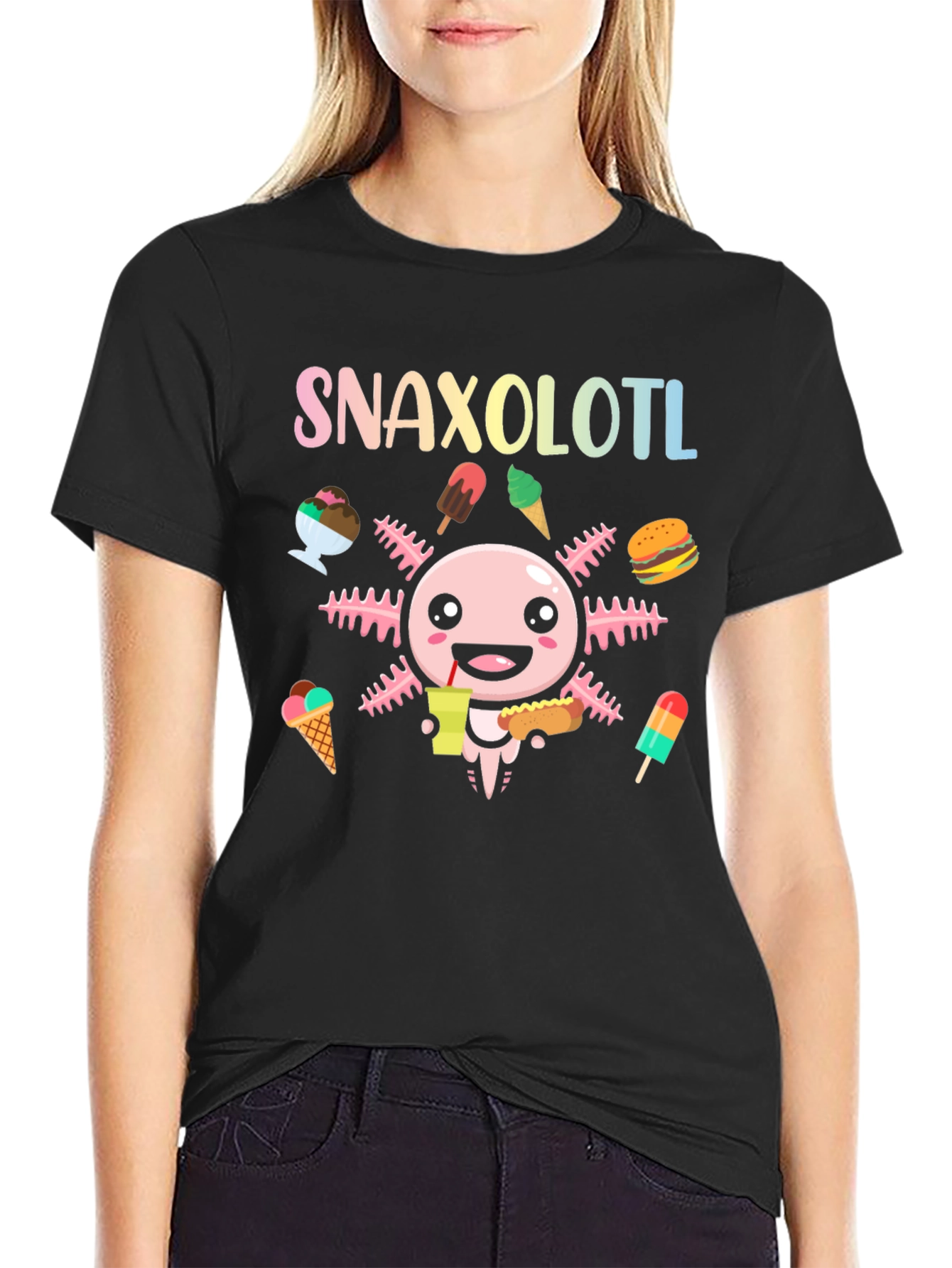 Snaxolotl Axolotl Food Lover T-Shirt